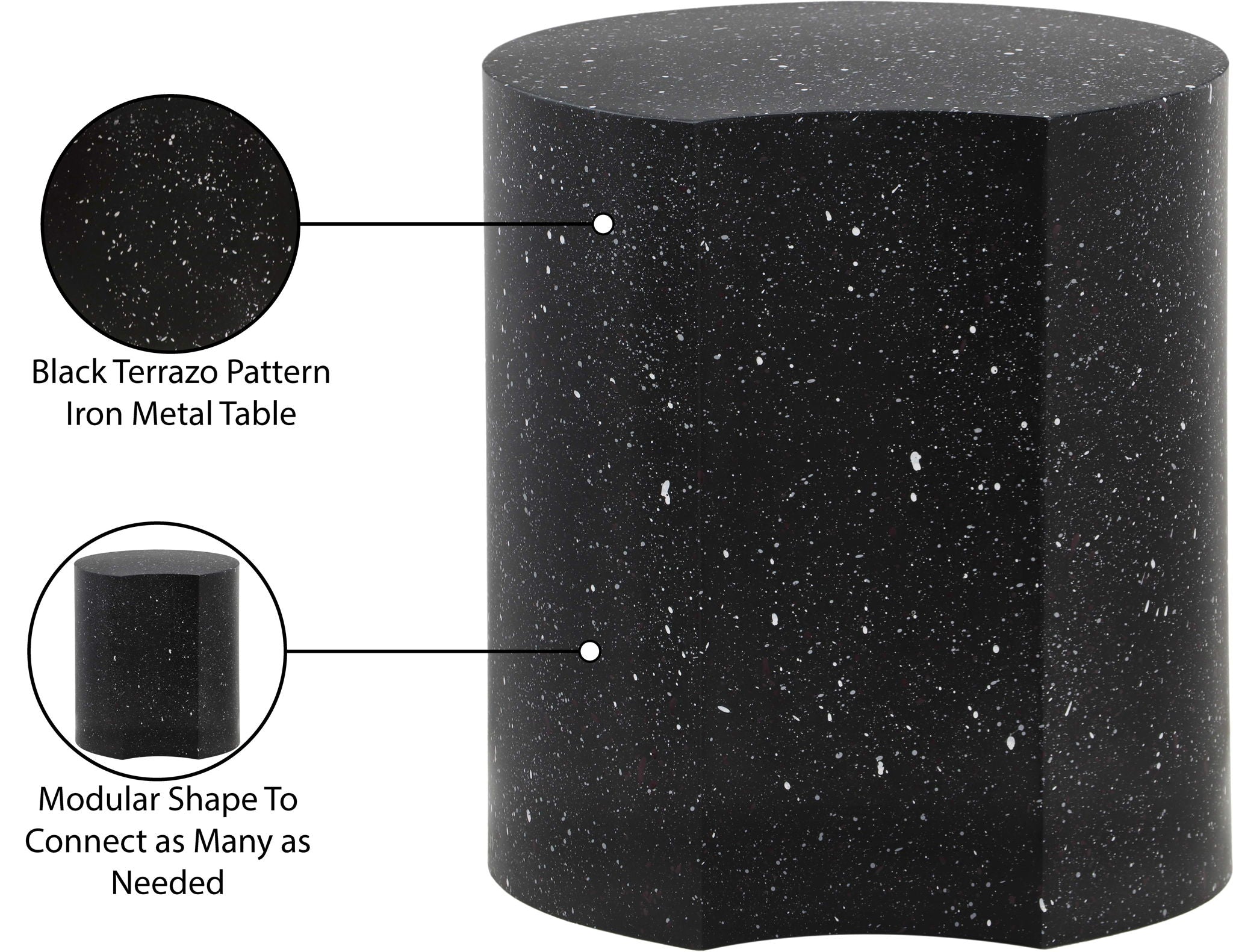 Dimple - End Table - Terazzo Finish