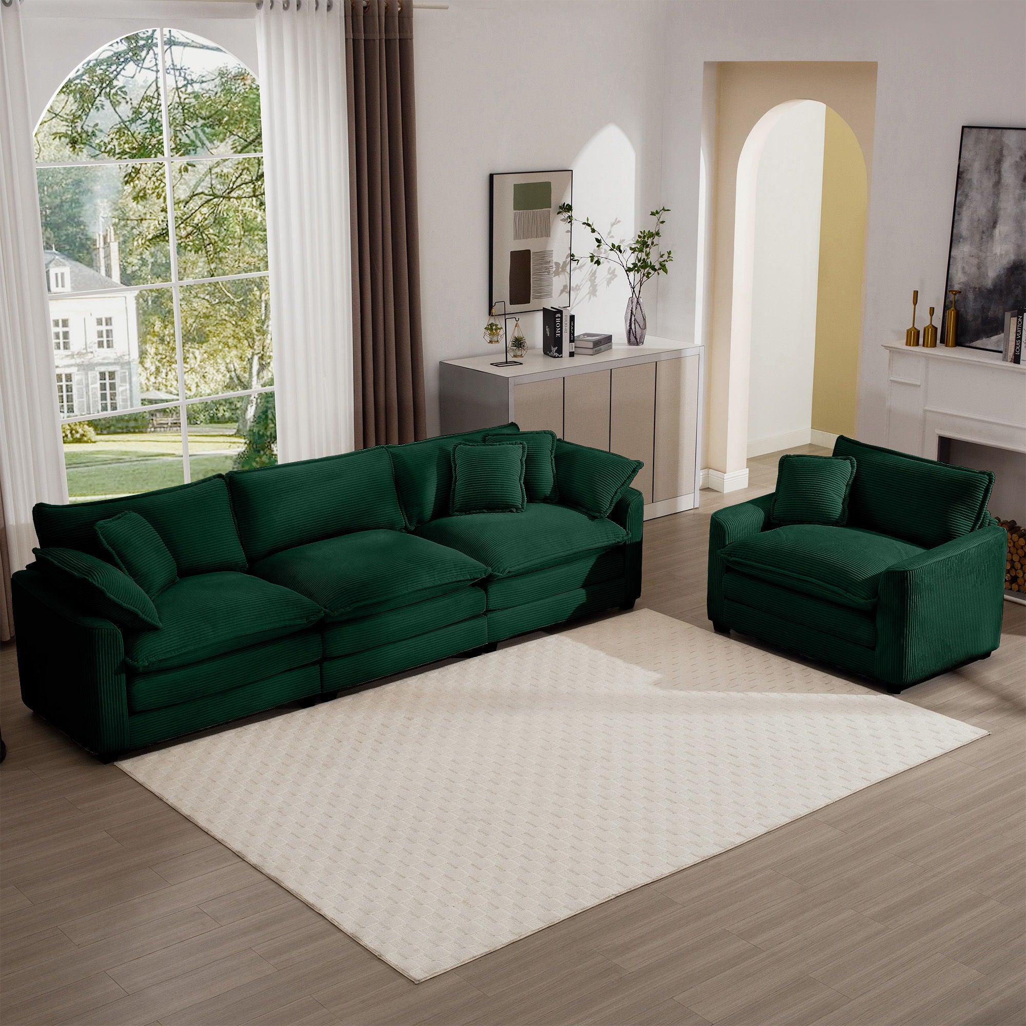 Elegant Oversized Sectional Sofa Set With Deep Seats And Flexible Layout