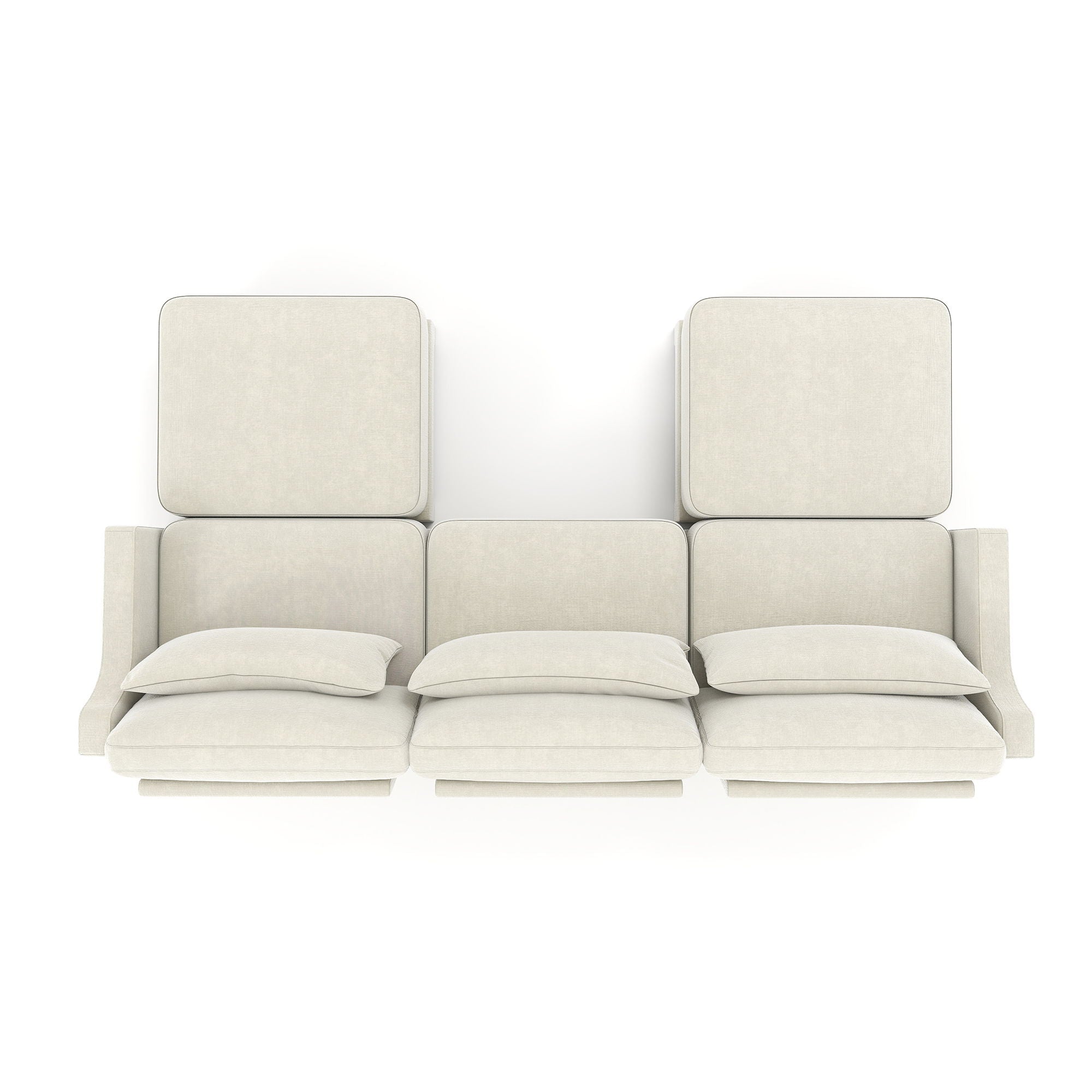 Stylish Sofa With Ottoman And Lumbar Pillows, Ergonomic Design