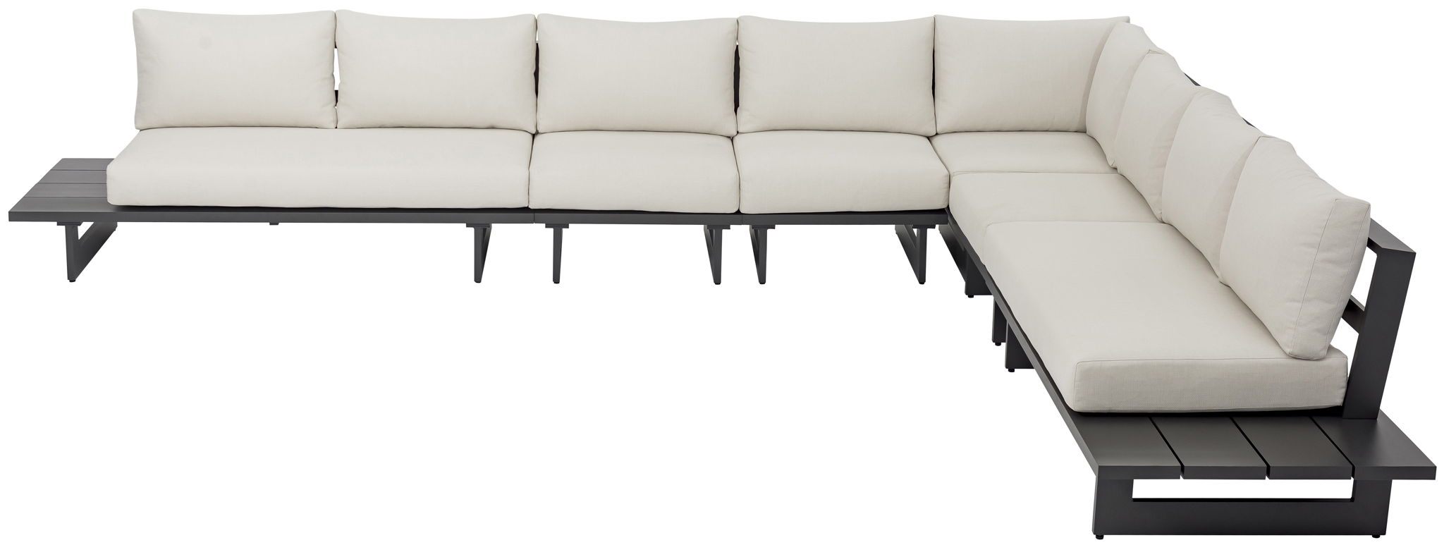 Maldives - 6 Piece Water Resistant Outdoor Patio Modular Sectional With Gray Base