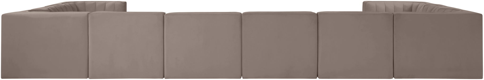 Rummi - Velvet Performance Fabric Upholstered 10 Piece Modular Sectional