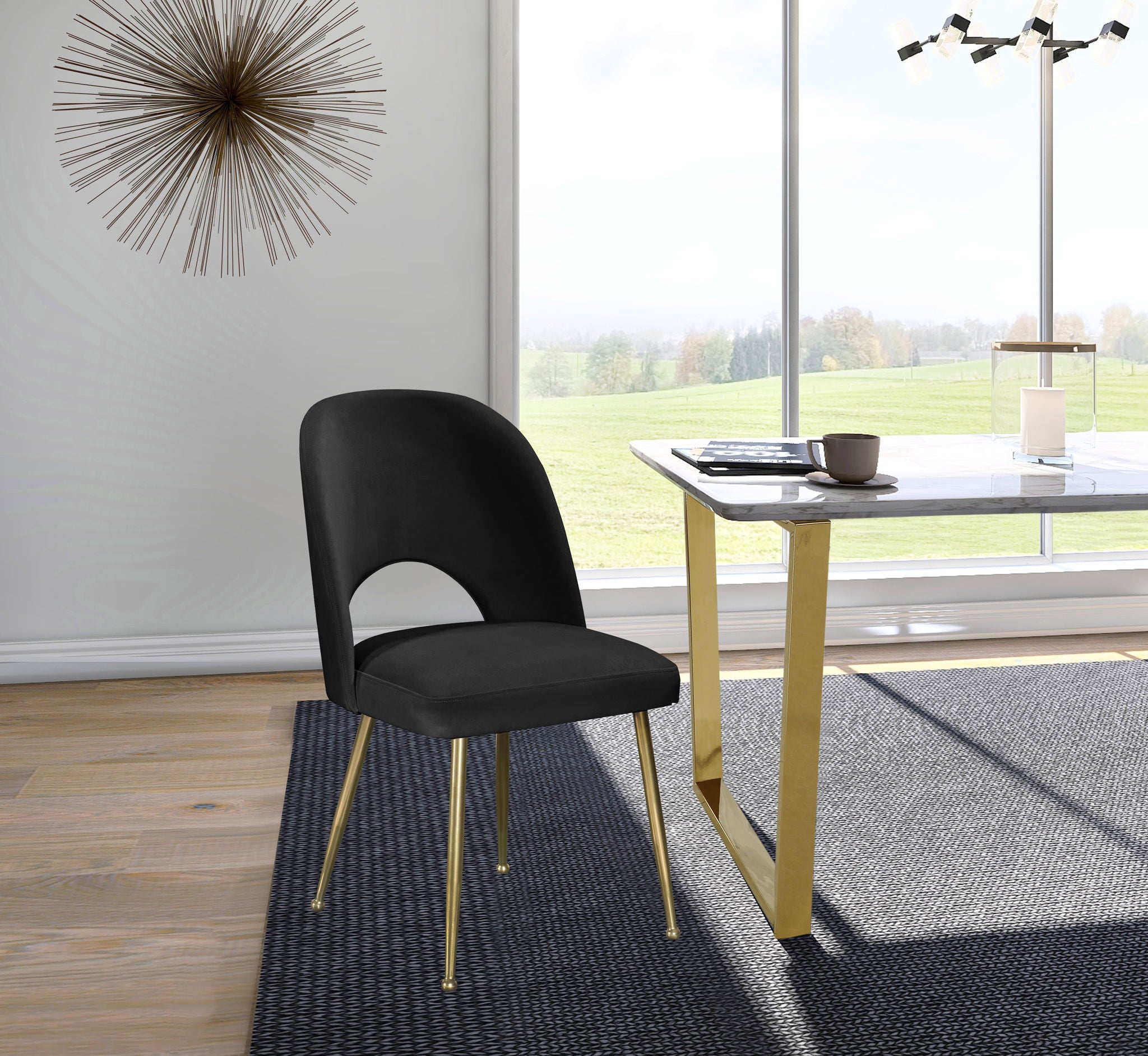 Logan - Dining Chair (Set of 2) - Gold Legs