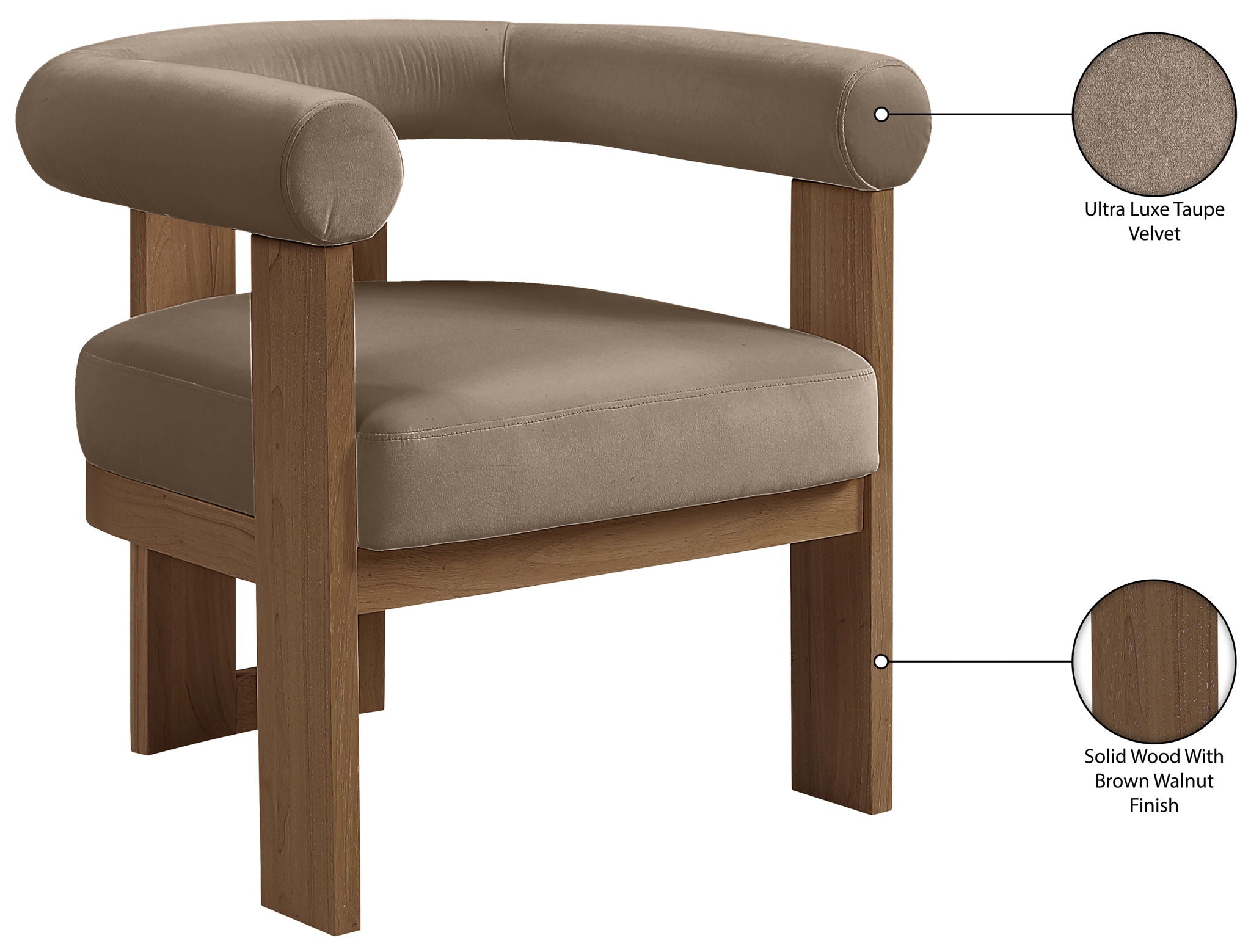 Arienzo - Performance Fabric Upholstered Accent Chair - Walnut Base