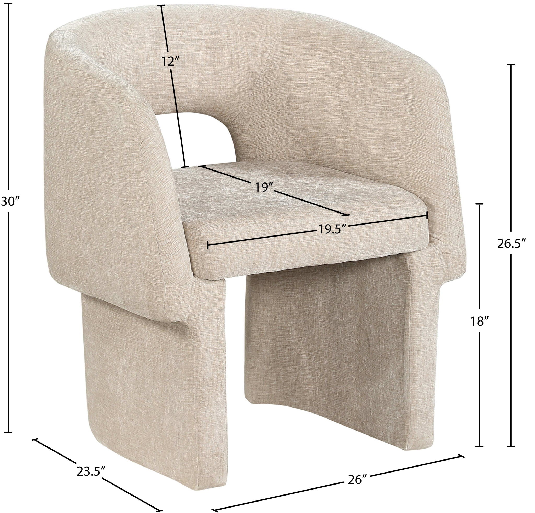 Emmet - Chenille Dining Chair / Accent Chair