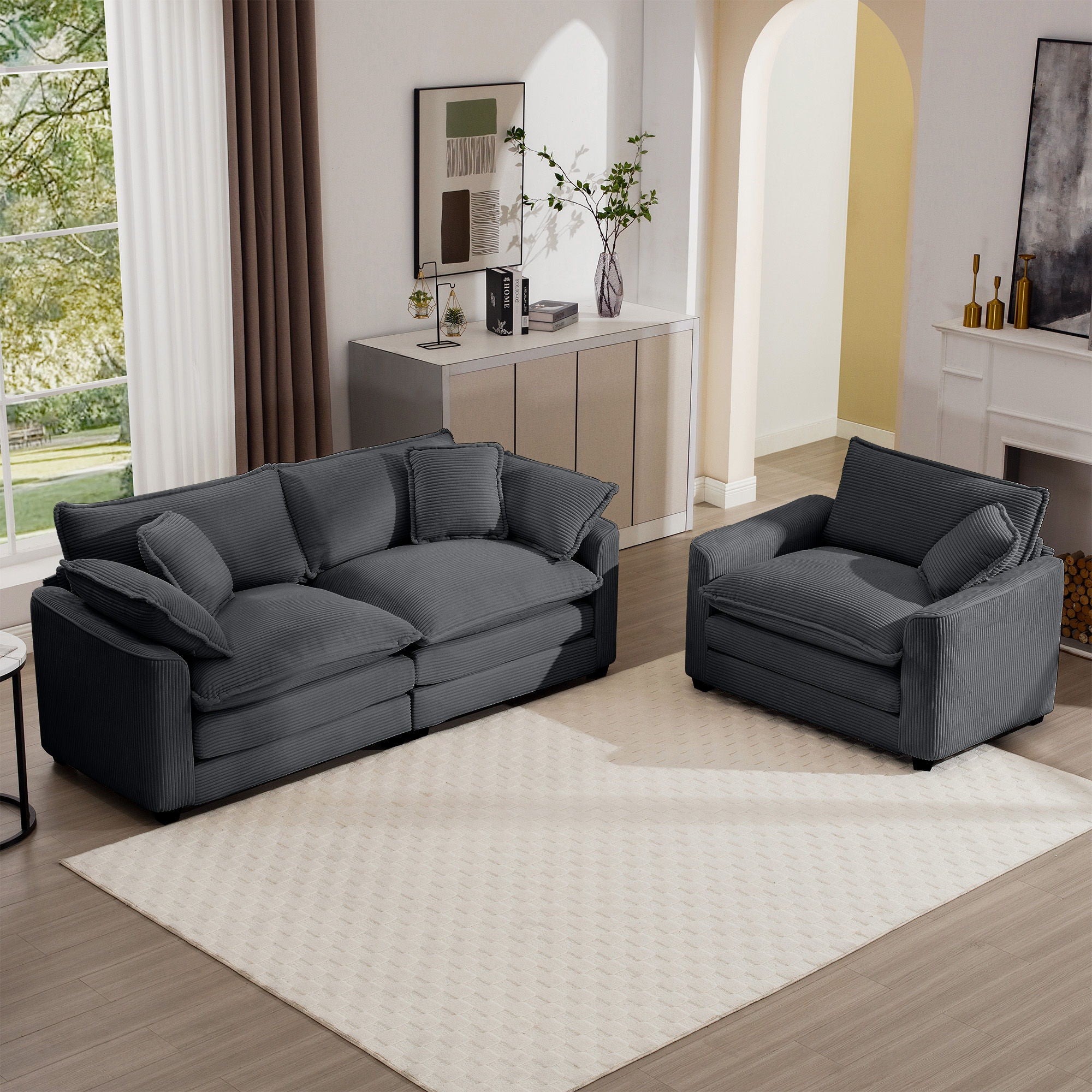 Elegant Oversized Sectional Sofa Set With Deep Seats And Flexible Layout