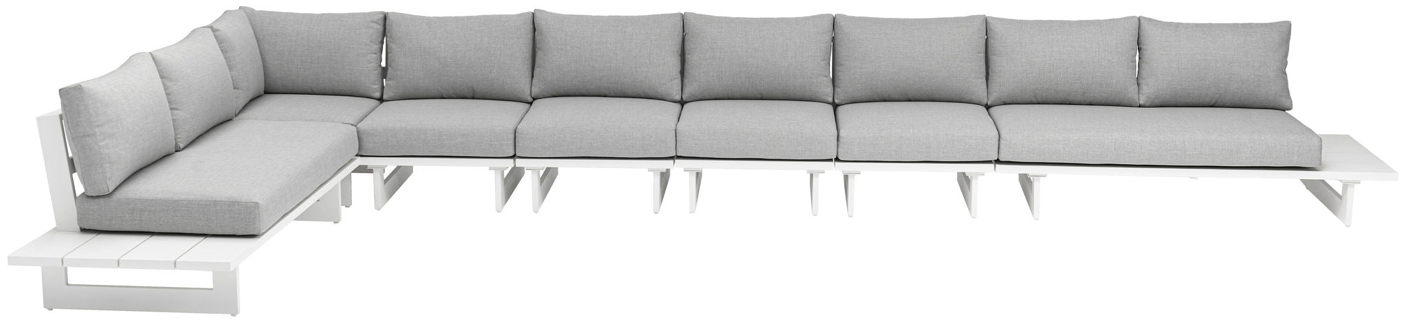 Maldives - 7 Piece Water Resistant Outdoor Patio Modular Sectional With White Base