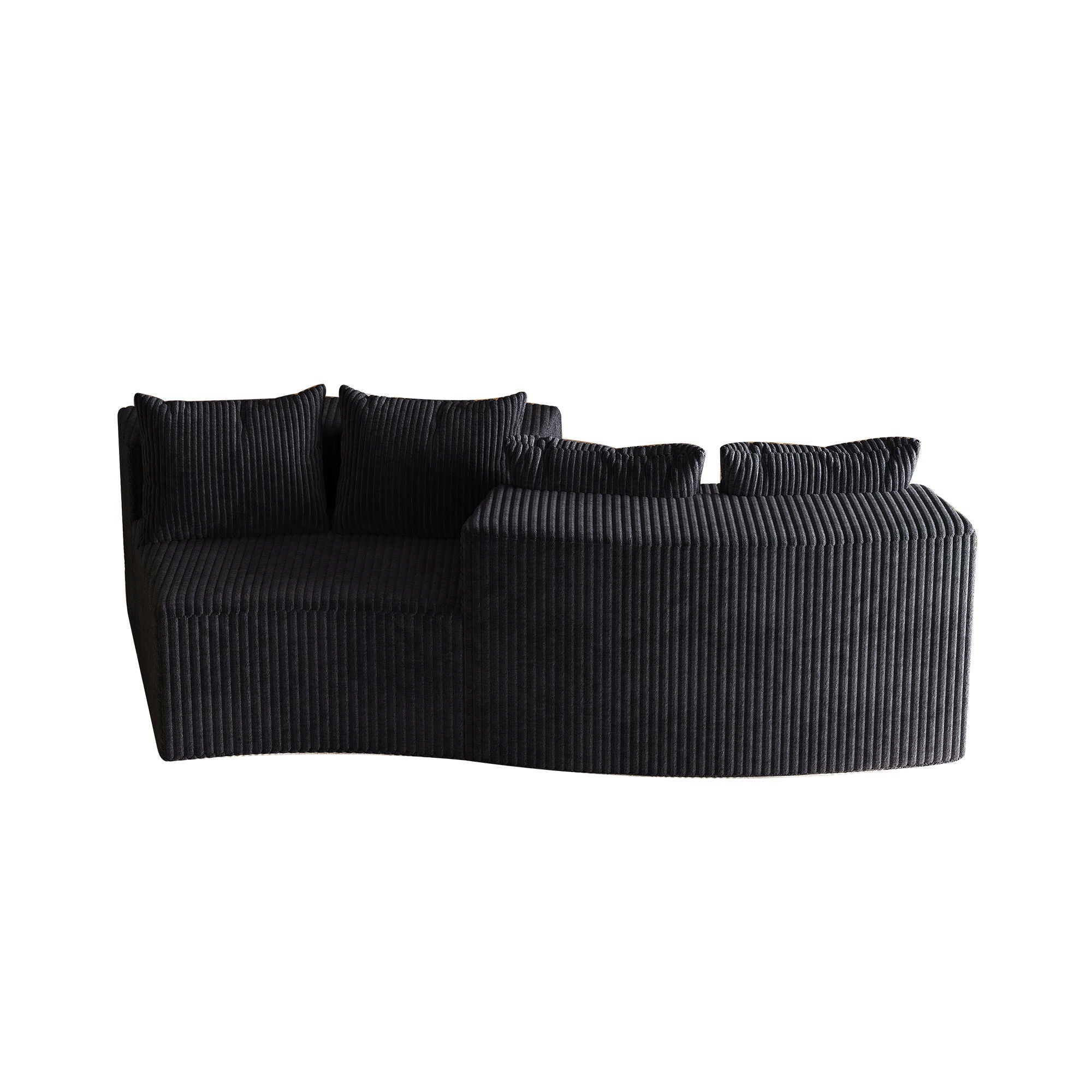 Curved Sectional Sofa With 4 Pillows, Modular Semi Circular Design