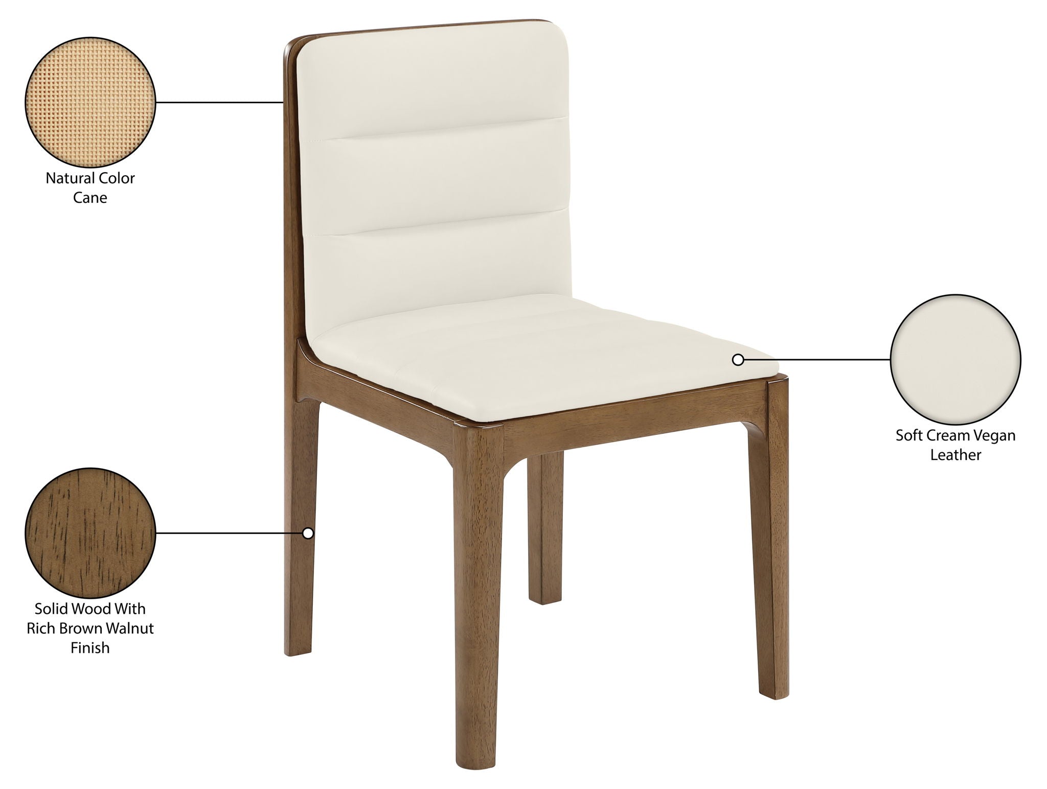 Ellis - Vegan Leather Upholstered Dining Chair (Set of 2) - Brown Base
