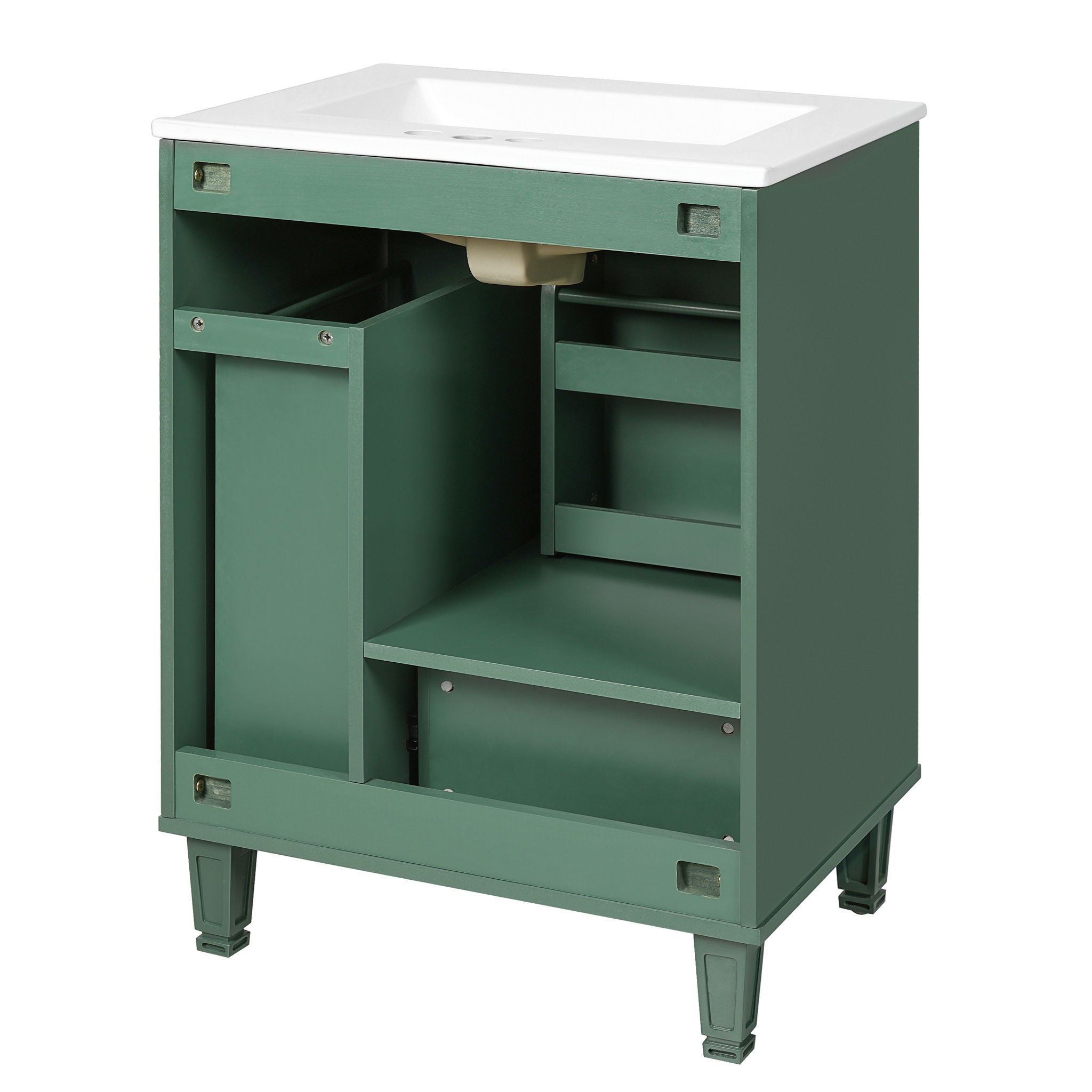 Bathroom Vanity With Sink, Deep Drawer, Door Shelf, 2 Tier Basket