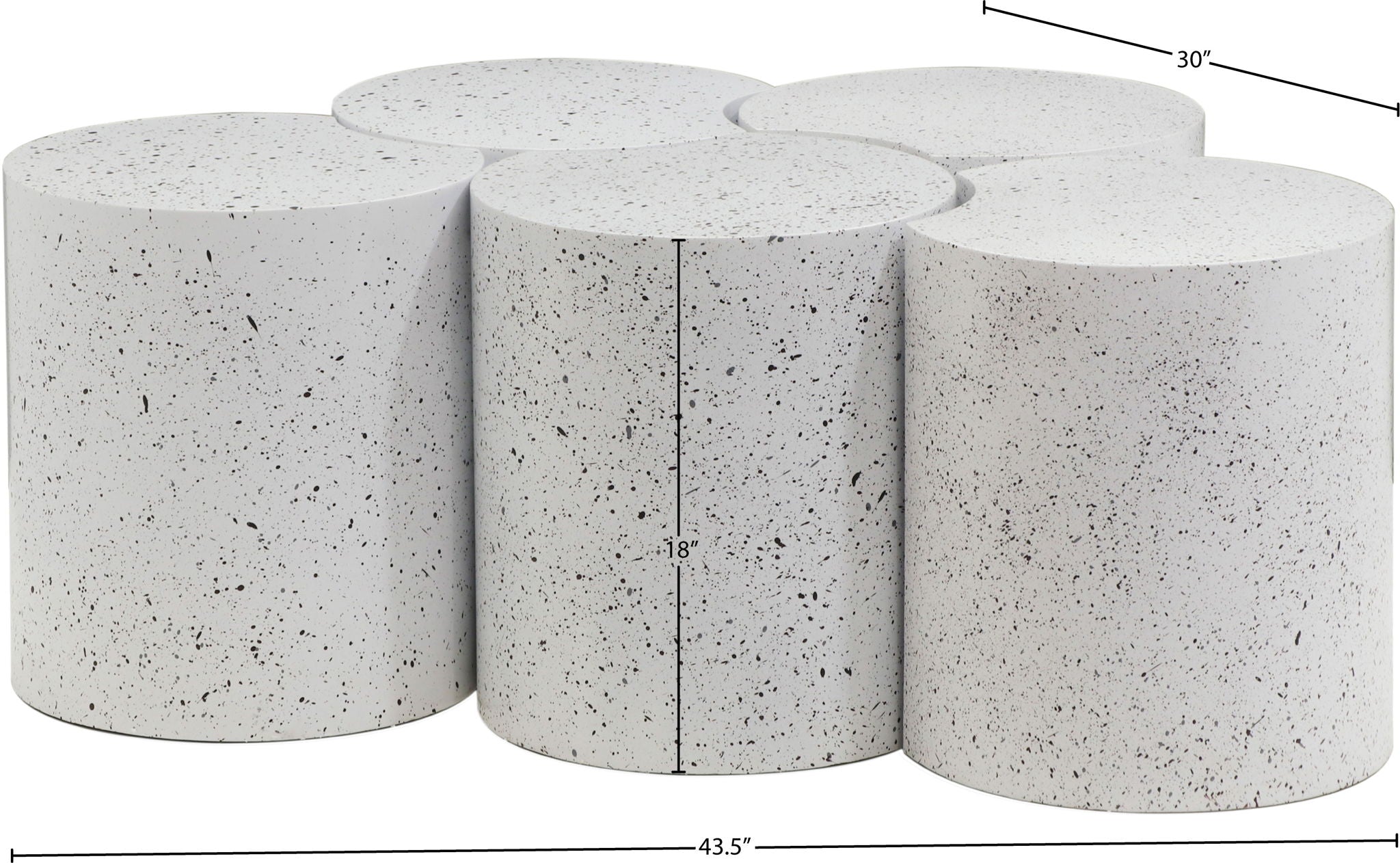 Dimple - 5 Piece Modular Coffee Table - Terazzo Finish
