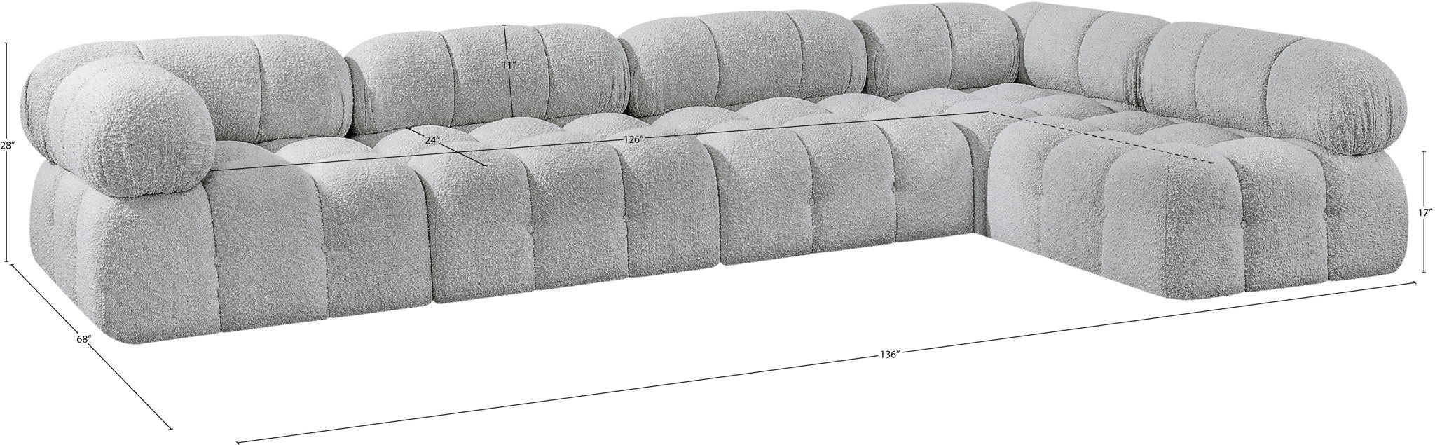 Ames - 5 Piece Modular L-Shaped Sectional