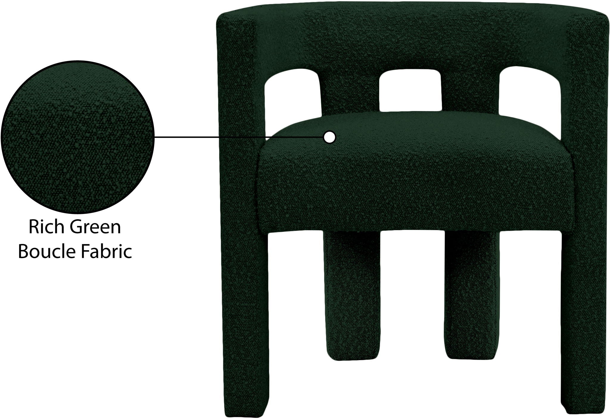 Athena - Boucle Fabric Dining Chair
