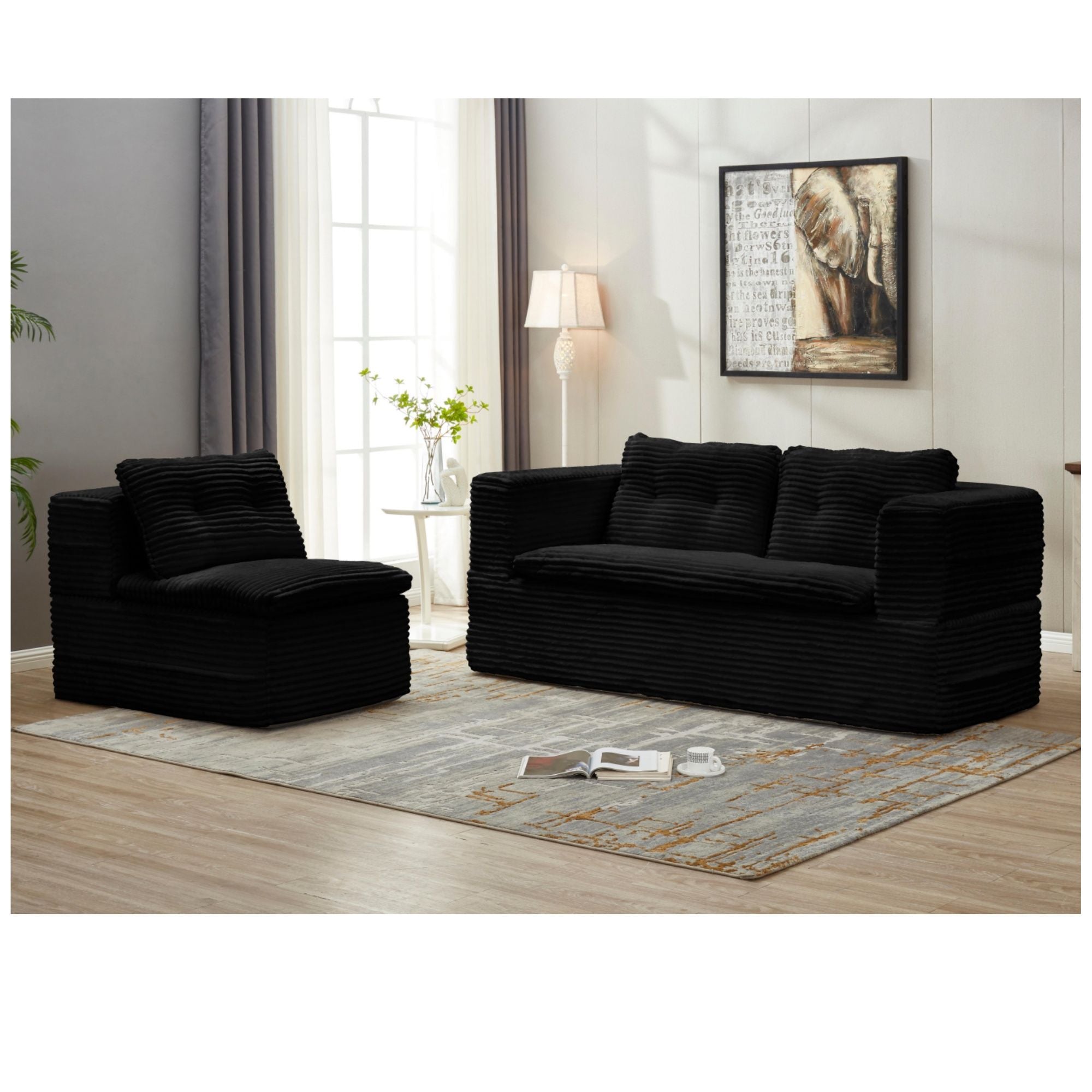 Multi Functional Sectional Sofa Bed With Independent Chaise Lounge And Functional Blanket