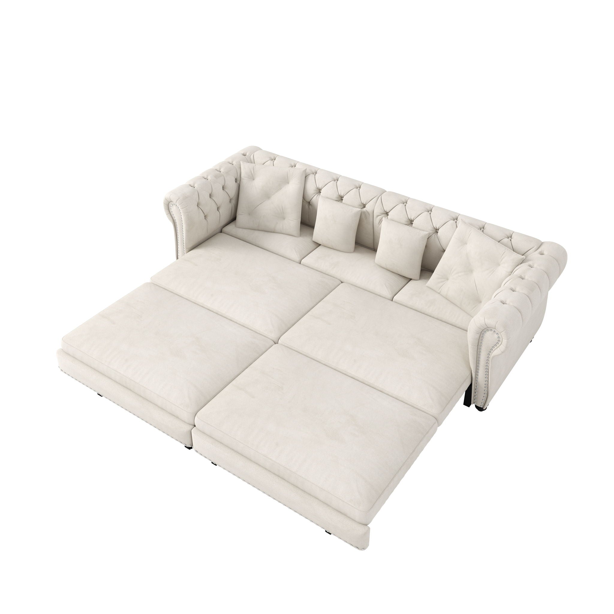 3 In 1 Pull Out Convertible Sleeper Sofa Bed, King Size, Chaise Lounge