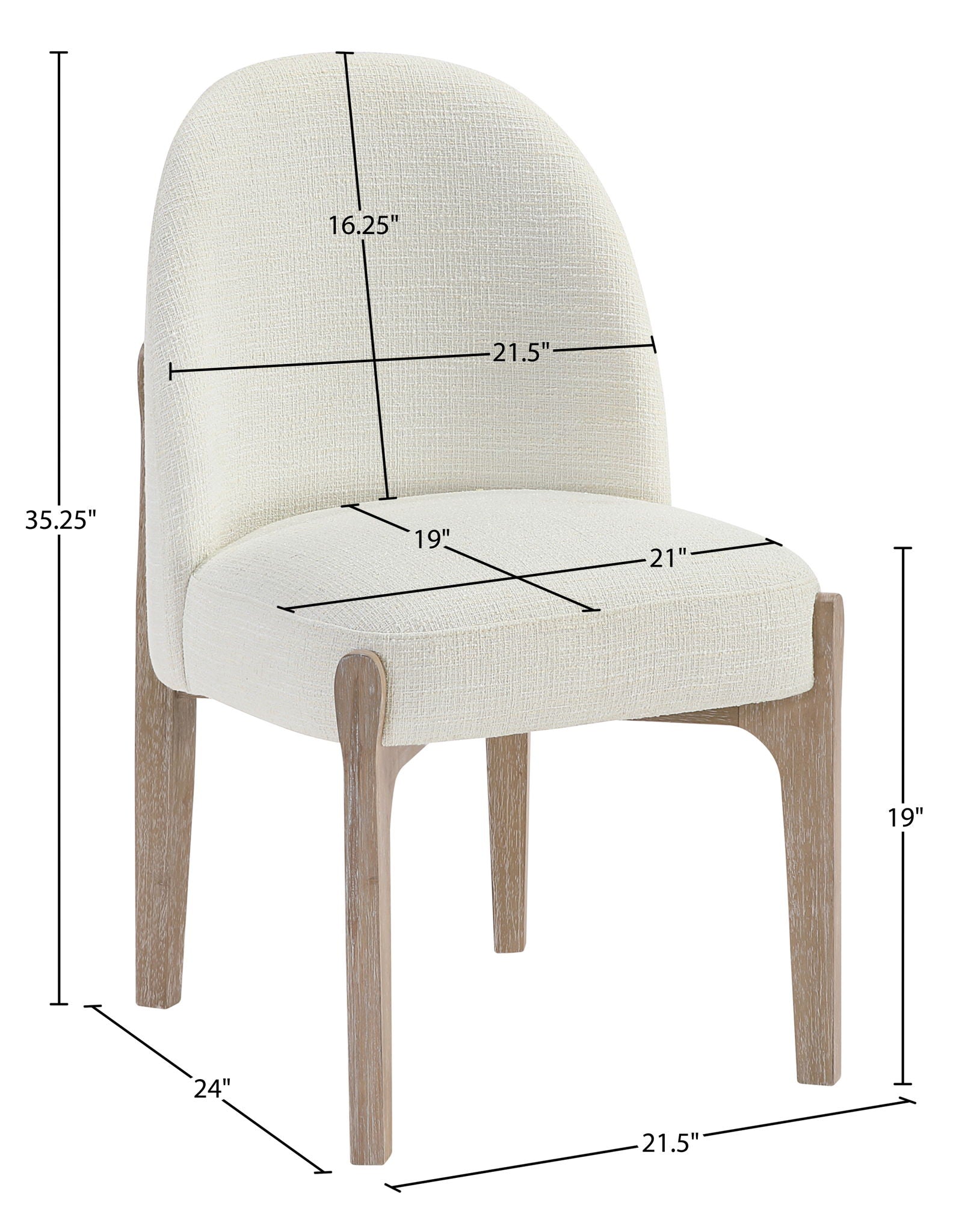 Torino - Upholstered Dining Chair With Brushed Natural Base (Set of 2)