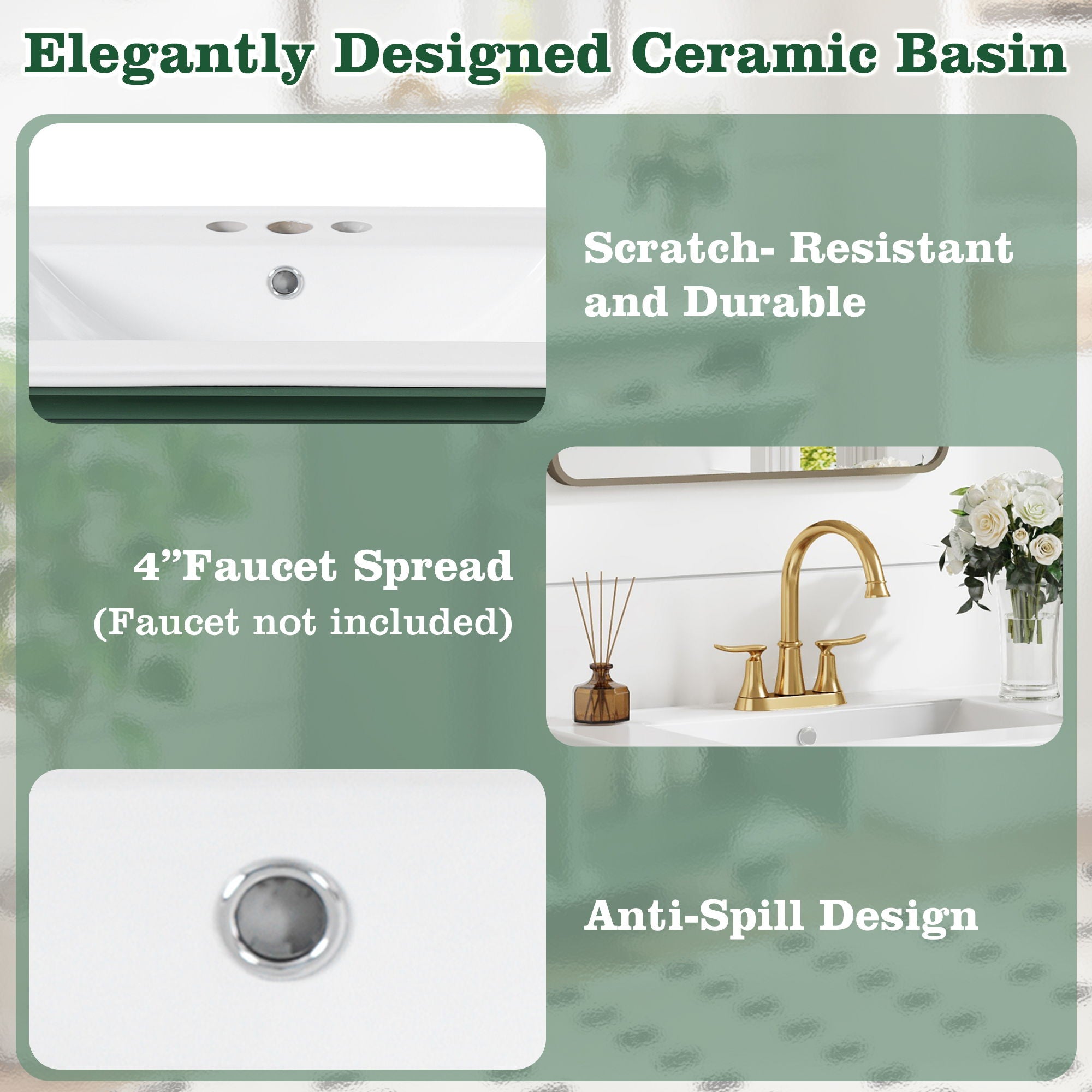 Modern Bathroom Vanity With Tip-Out Drawer And Soft-Close Hinges