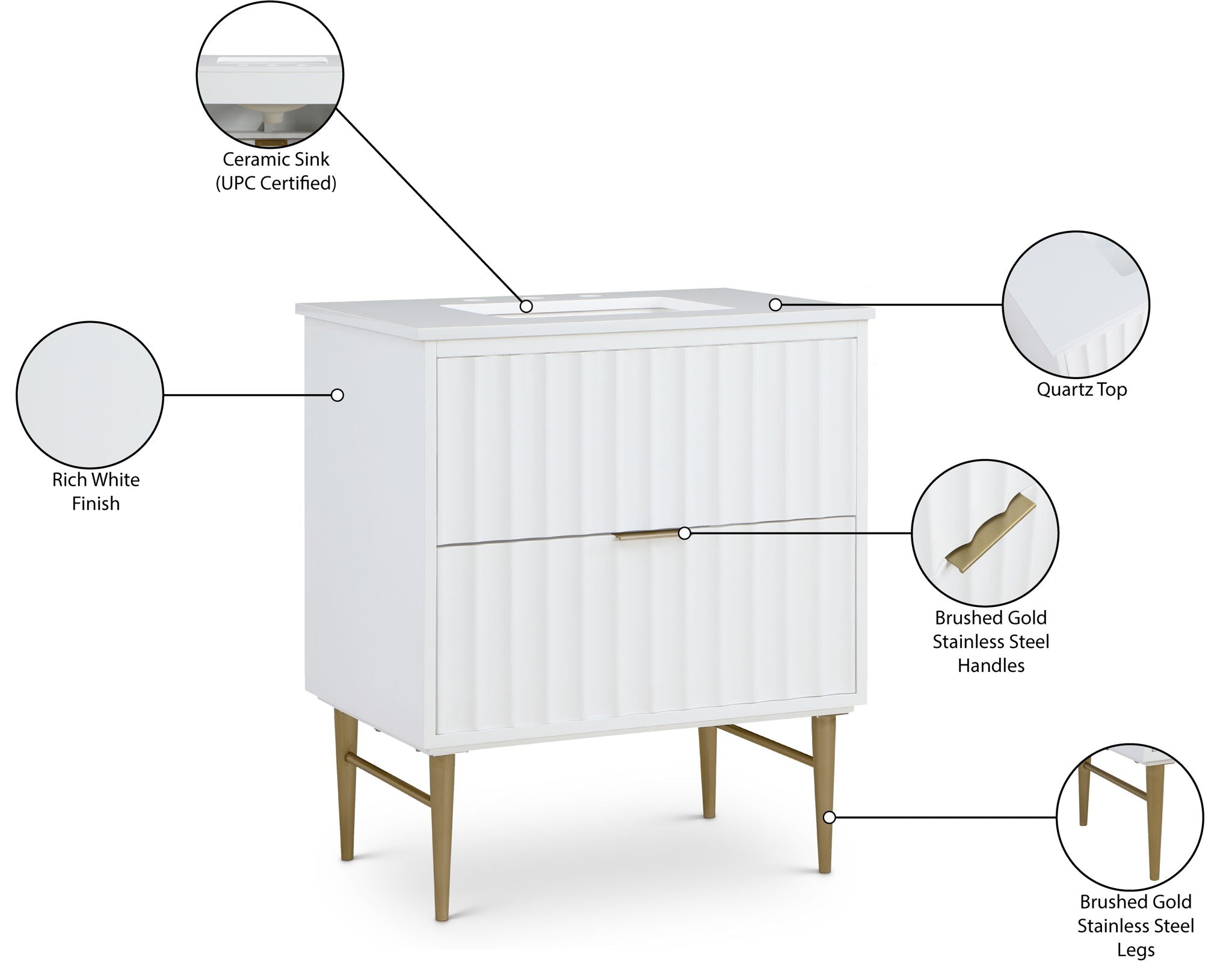 Modernist - Bathroom Vanity With Gold Legs