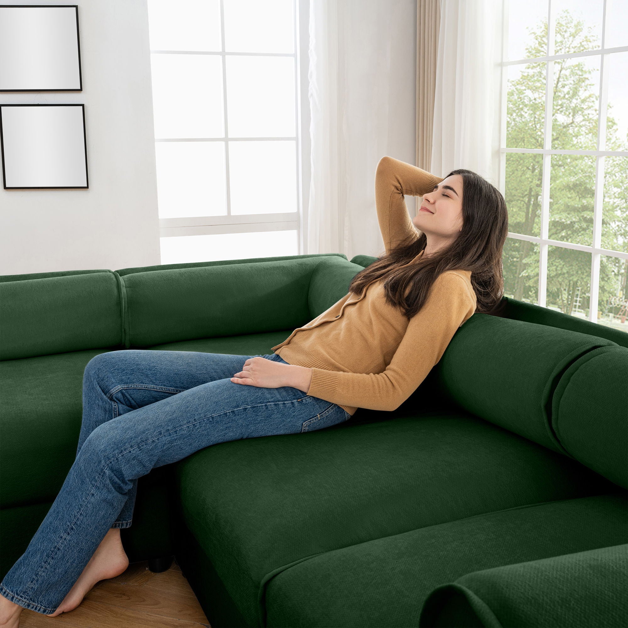 Contemporary Elegant Sofa With Storage And Ottoman