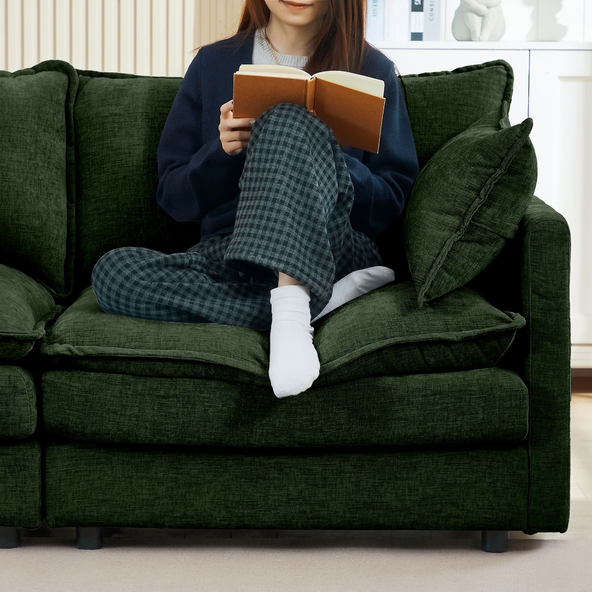 Modular U Shaped Sectional Sofa, 4 Seater Comfy Cloud Couch