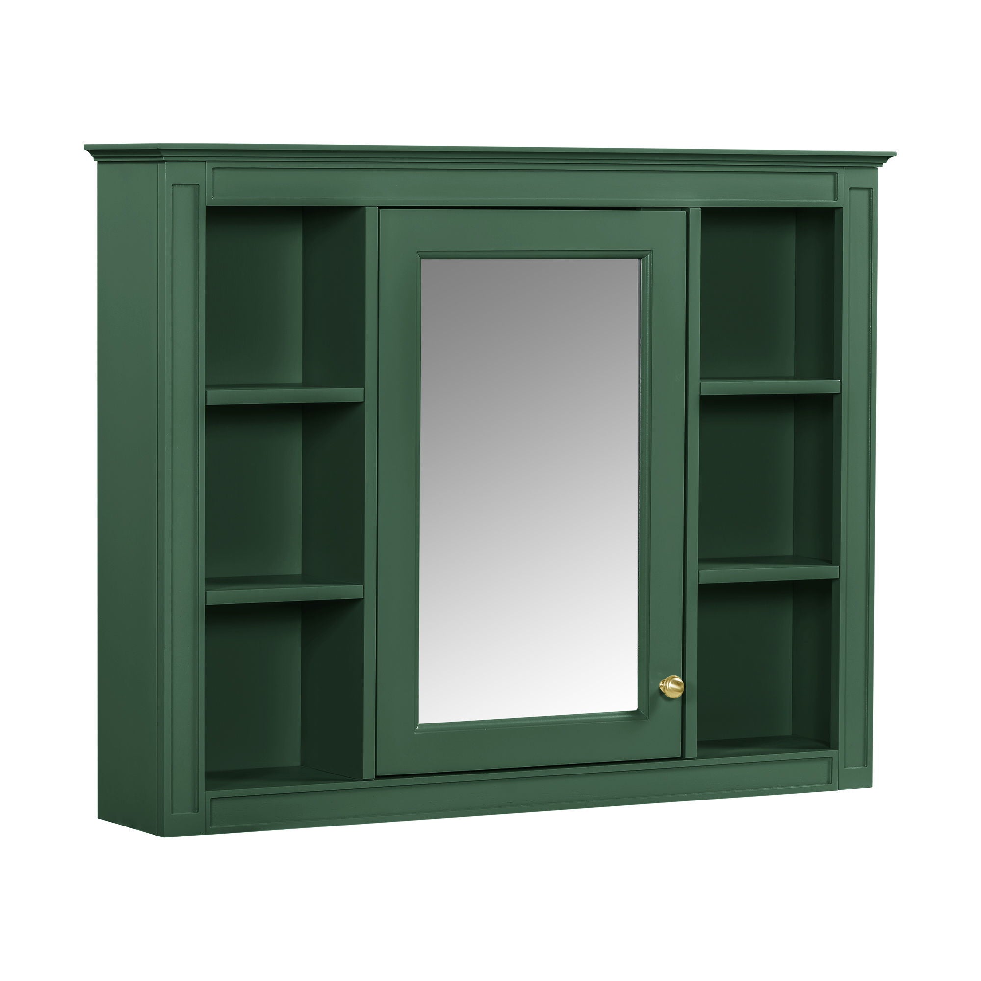 Bathroom Vanity With Mirror Cabinet, Single Sink With 2 Soft Closing Doors And 4 Drawers