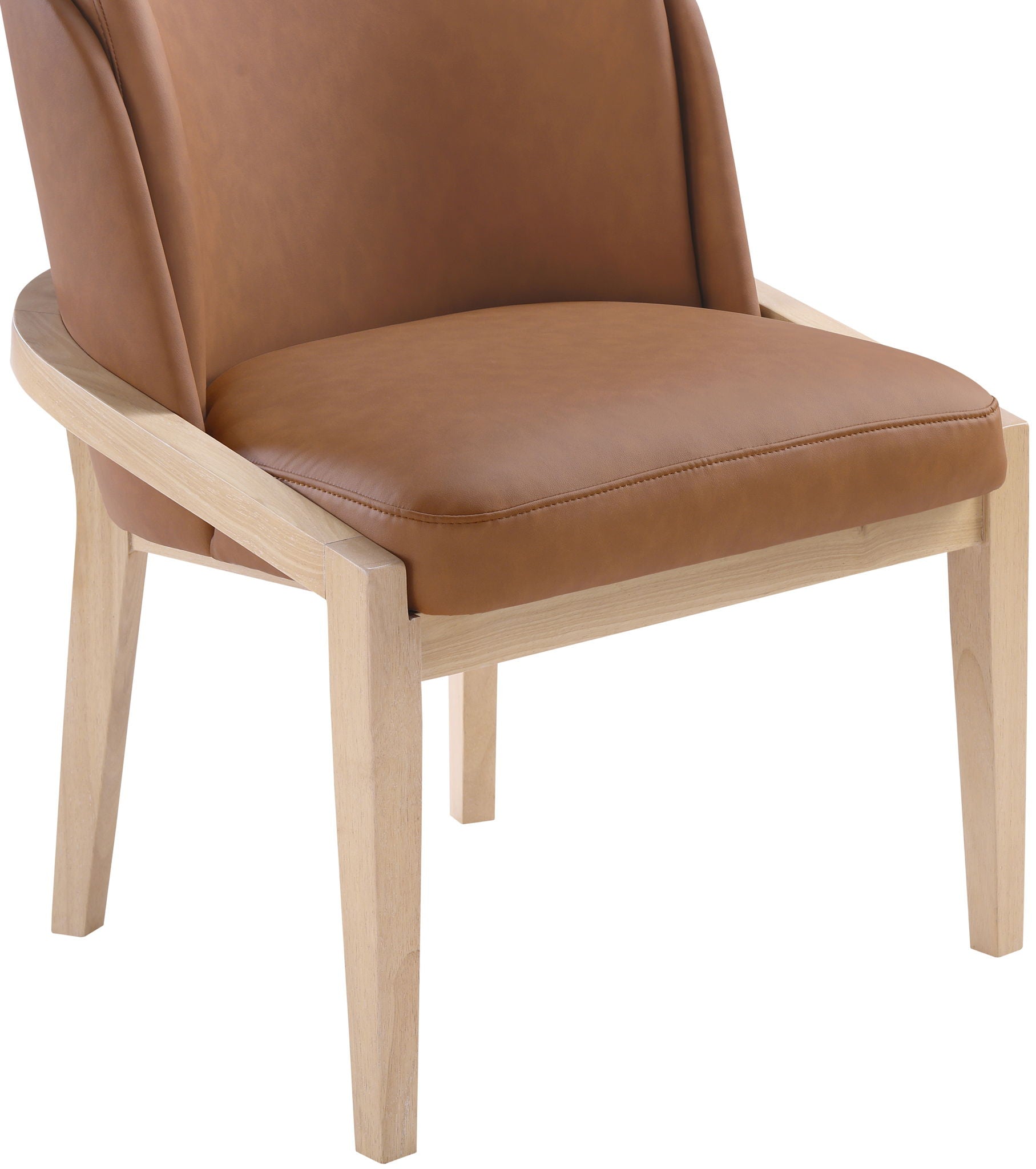 Navo - Faux Leather Upholstered Dining Chair - Natural Base