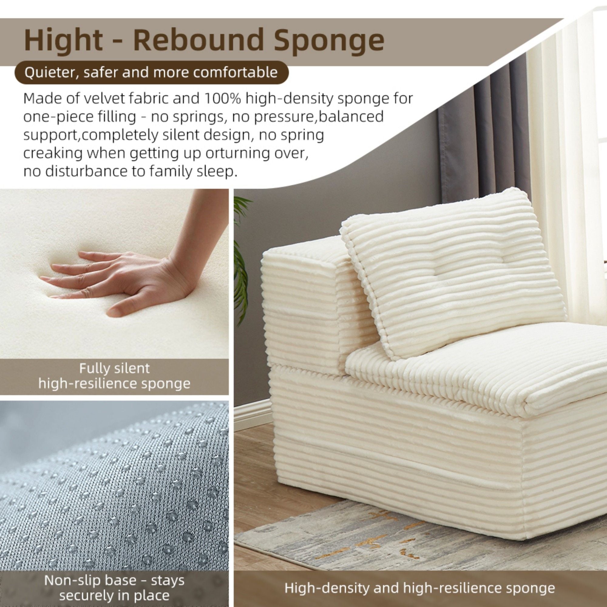 Multi Functional Sectional Sofa Bed With Independent Chaise Lounge And Functional Blanket