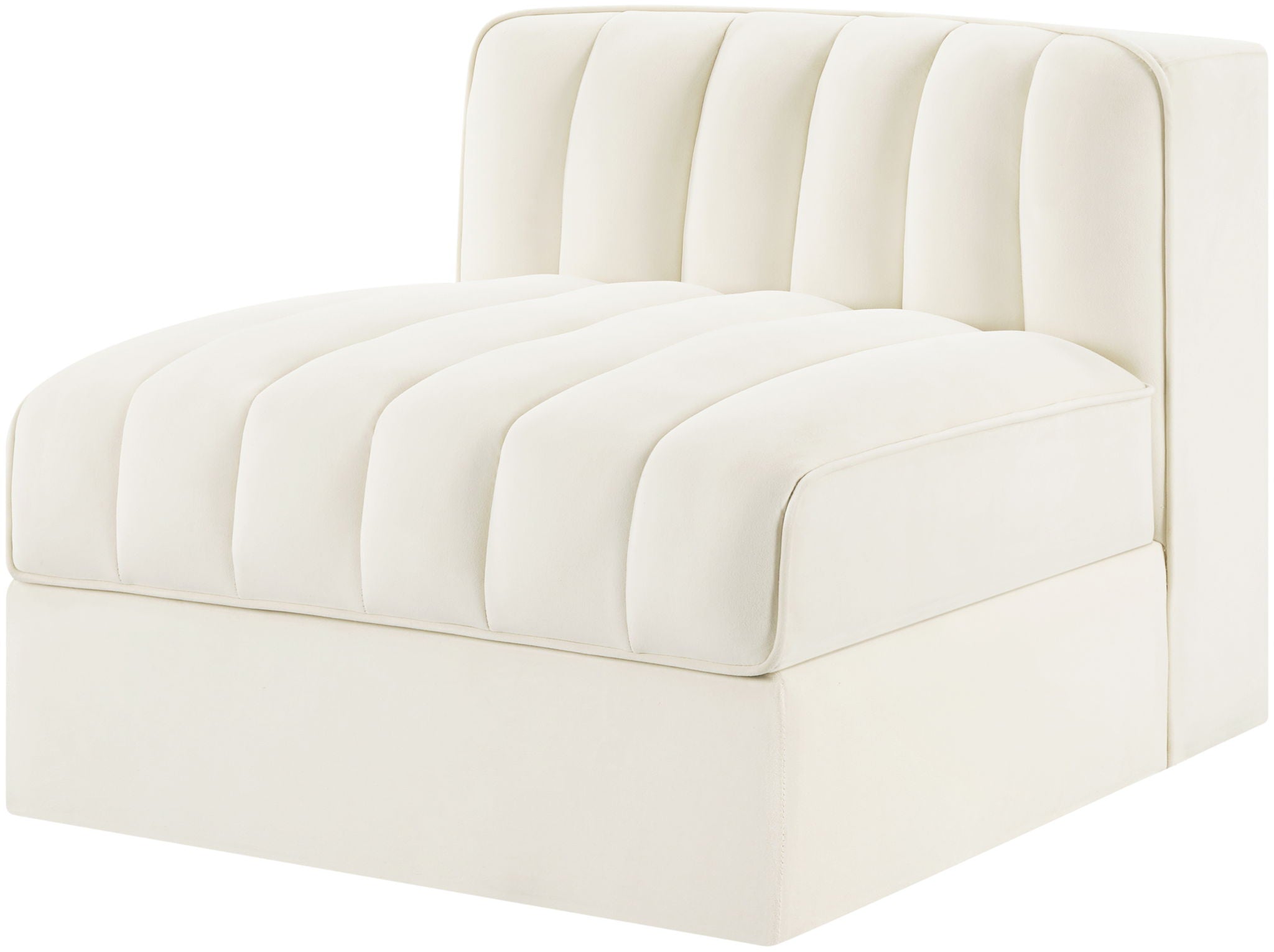 Rummi - Velvet Performance Fabric Upholstered Modular Armless Chair