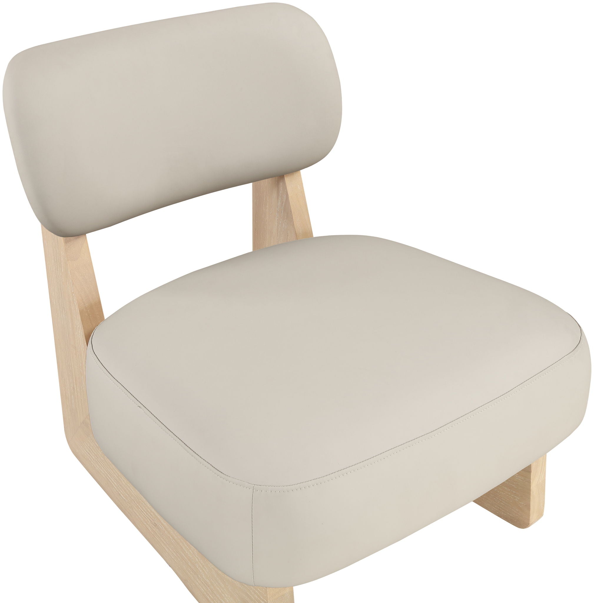 Vetra - Vegan Leather Upholstered Accent Chair With Natural Base
