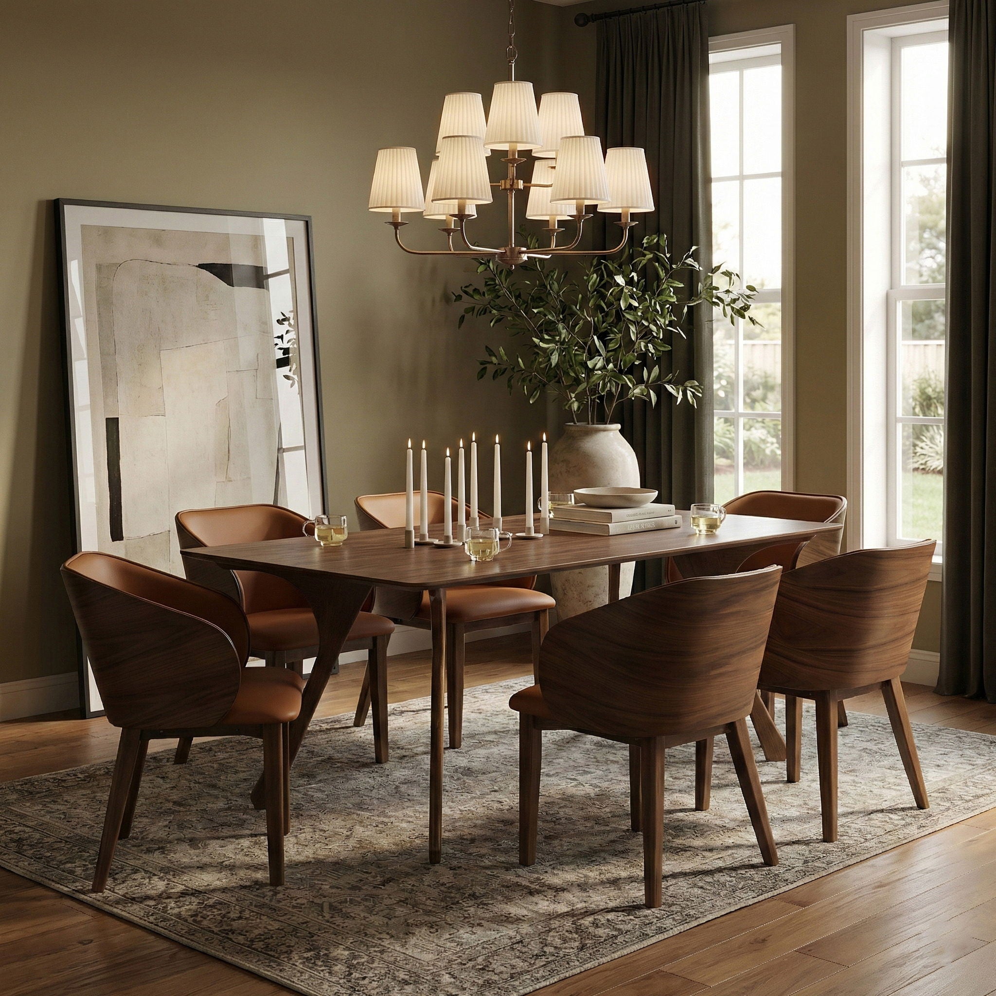 Glenwood - 71" Solid Wood And Walnut Veneer Dining Table - Brown