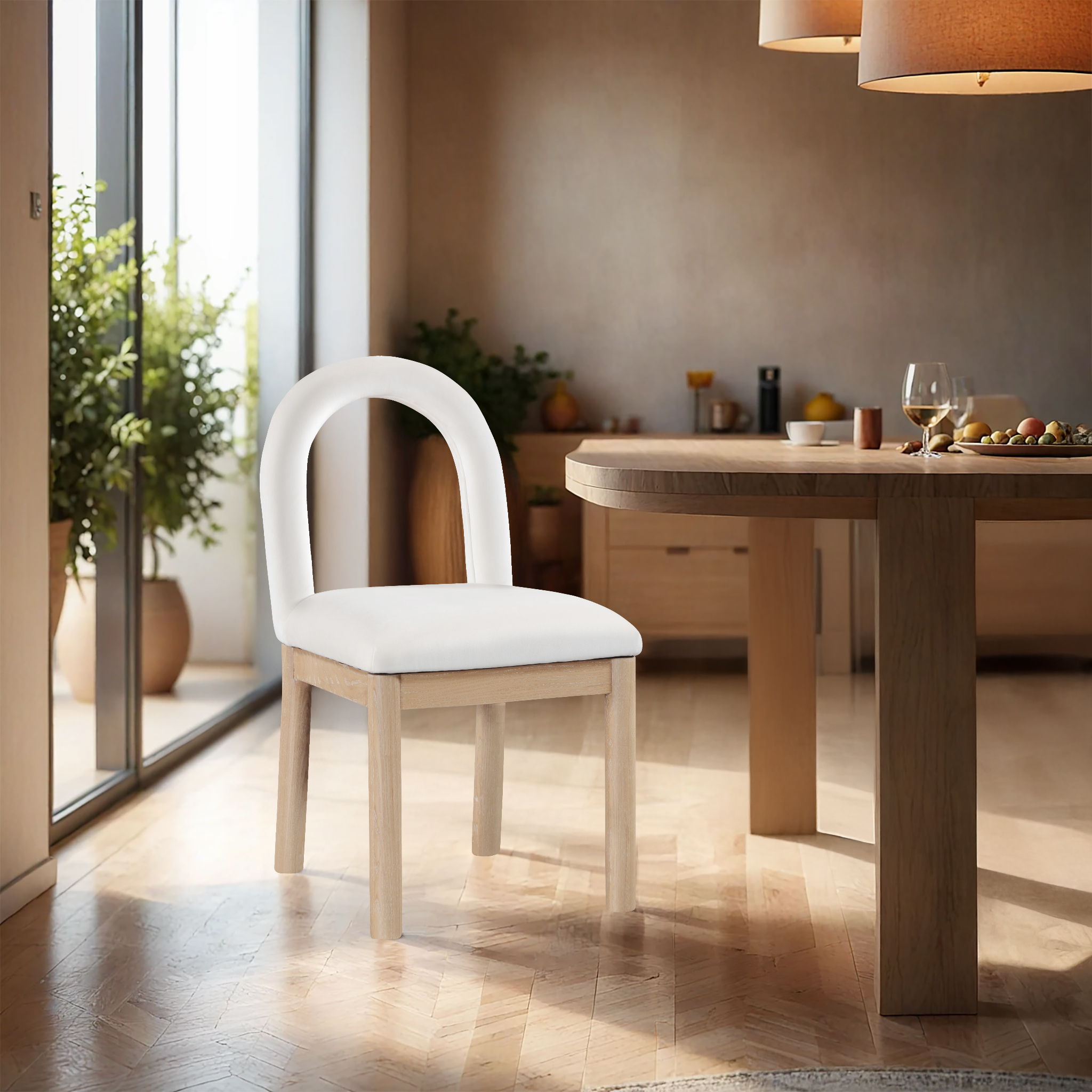 Conrad - Velvet Dining Chair With Natural Legs
