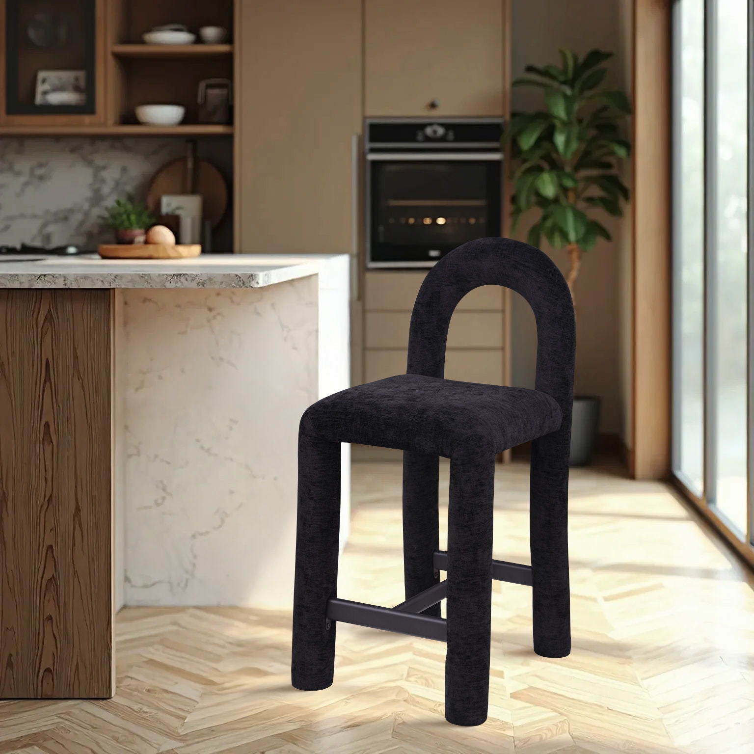 Amari - Chenille Fabric Stool