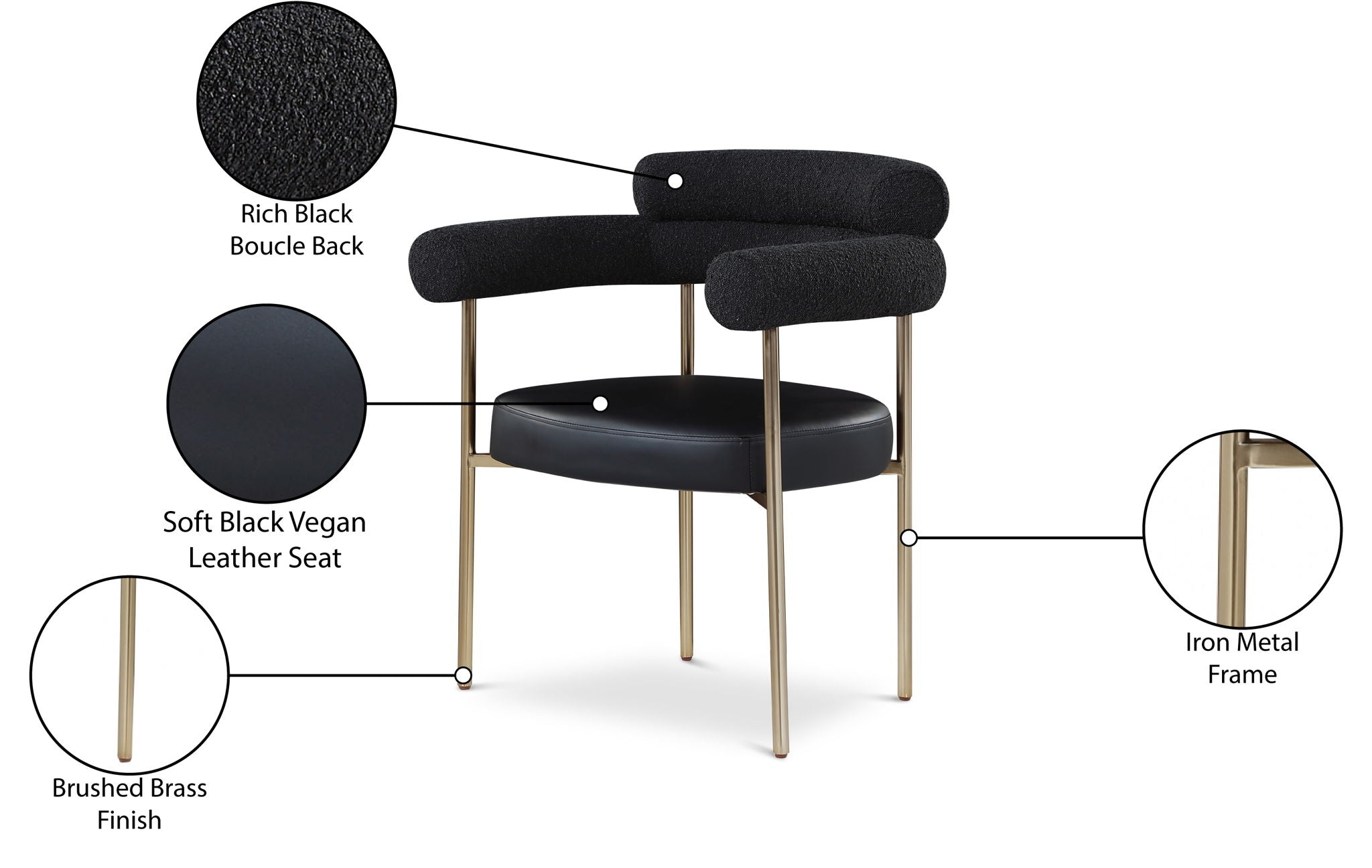Blake - Dining Chair With Bronze Legs (Set of 2)