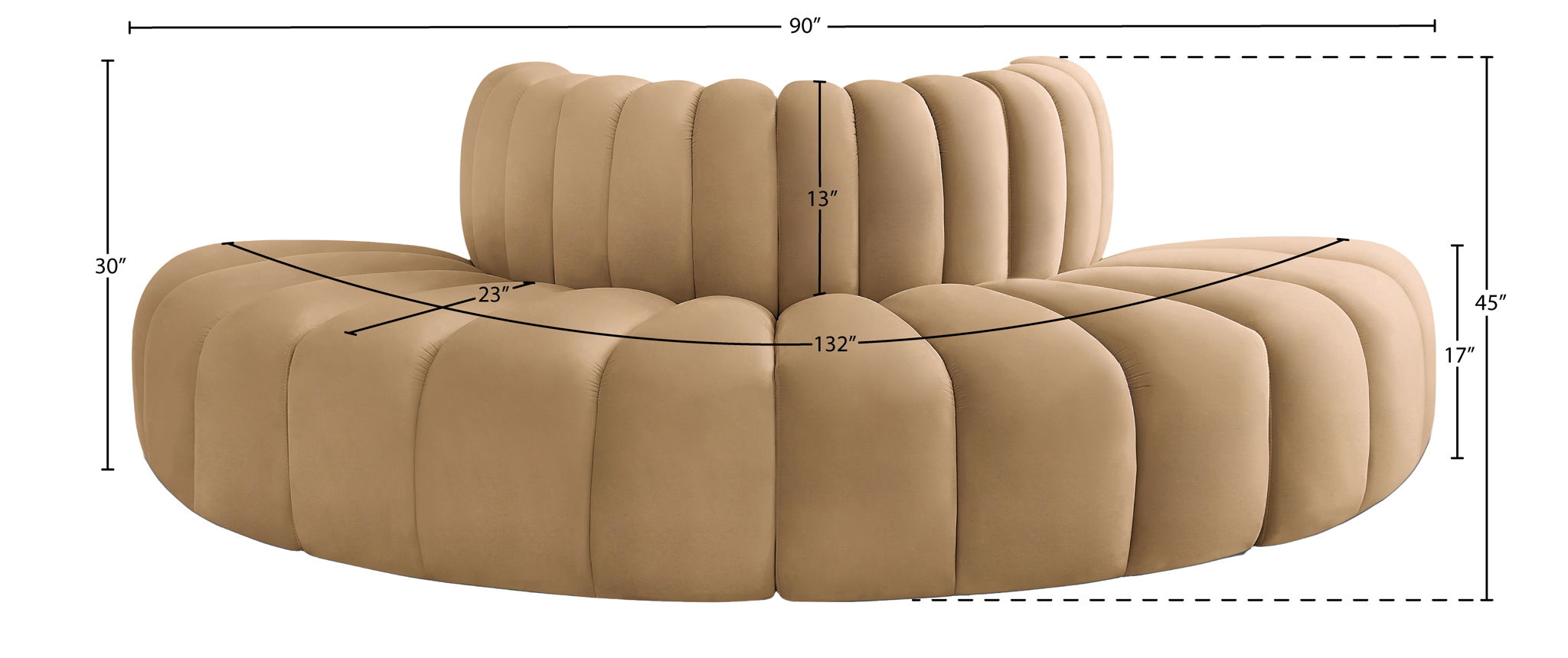 Arc - Velvet 4 Piece Modular Sofa