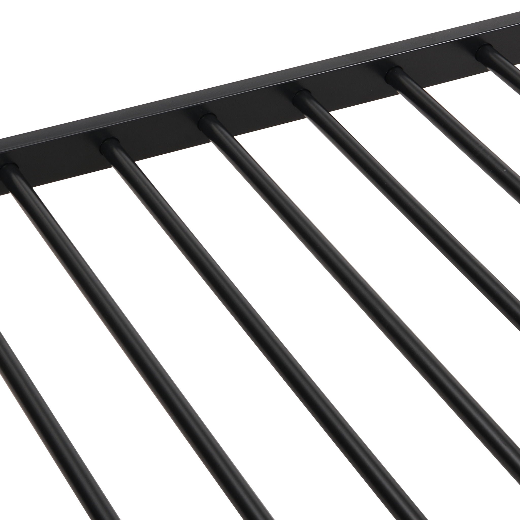 Full Over Full Modern Metal Bunk Bed With Trundle - Black