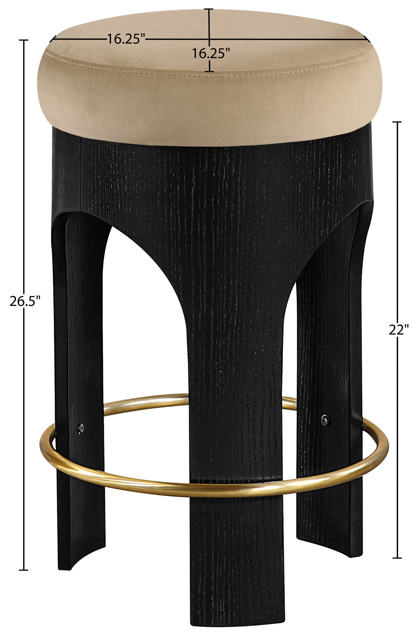 Bocceli - Counter Stool - Black Base