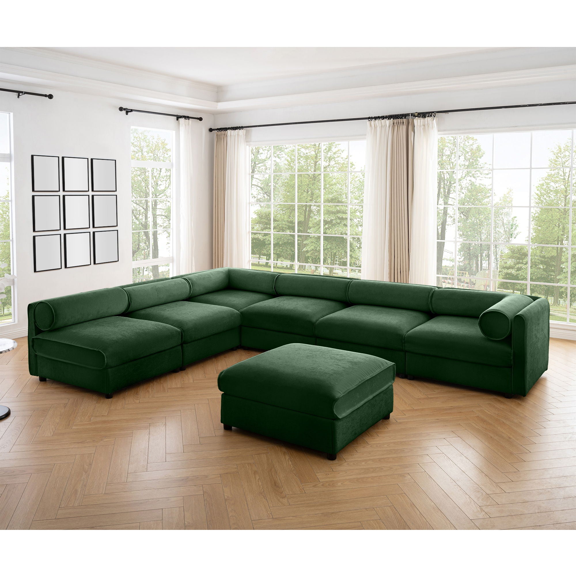 Modern Modular Sectional Sofa With Storag, Contemporary Cylindrical Design