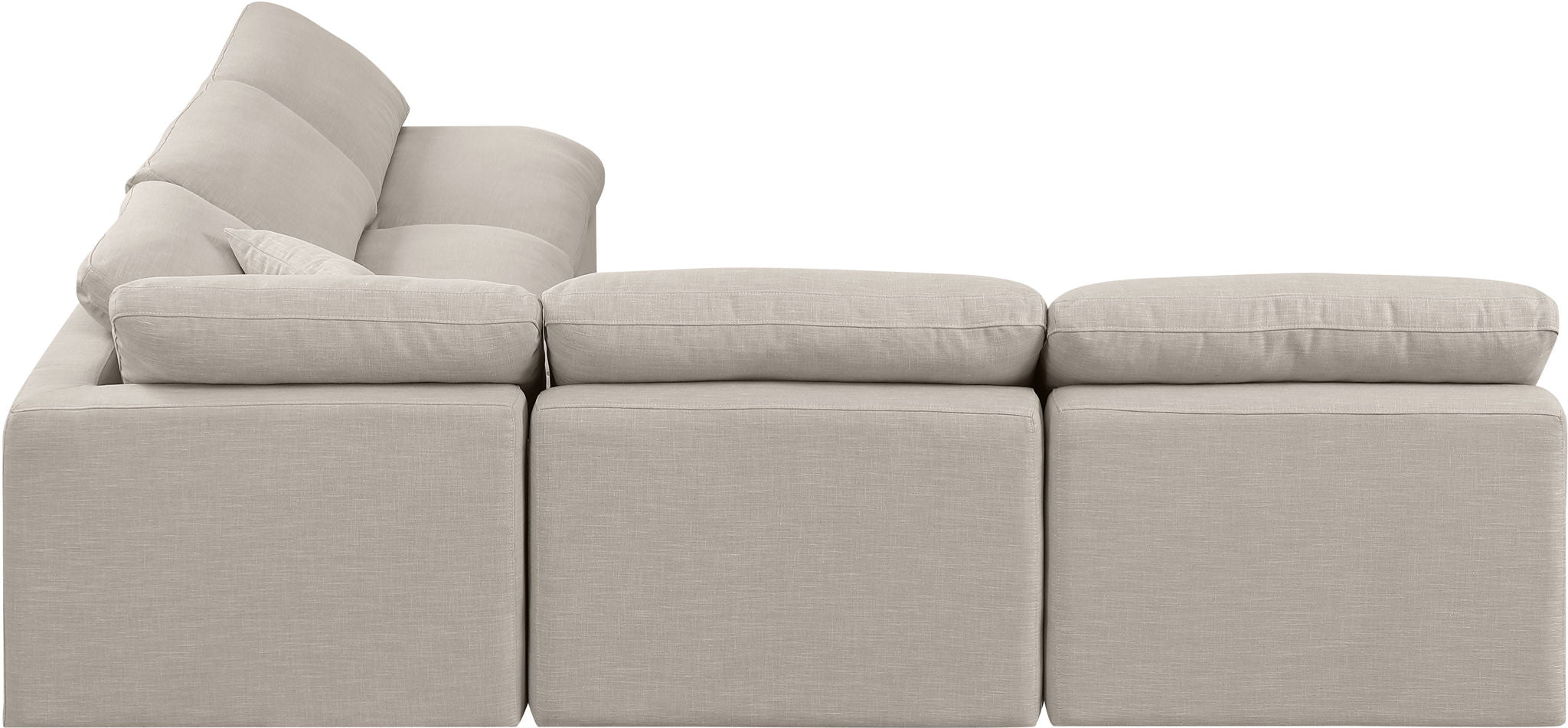 Indulge - Linen 5 Piece Modular Corner Armless Sectional