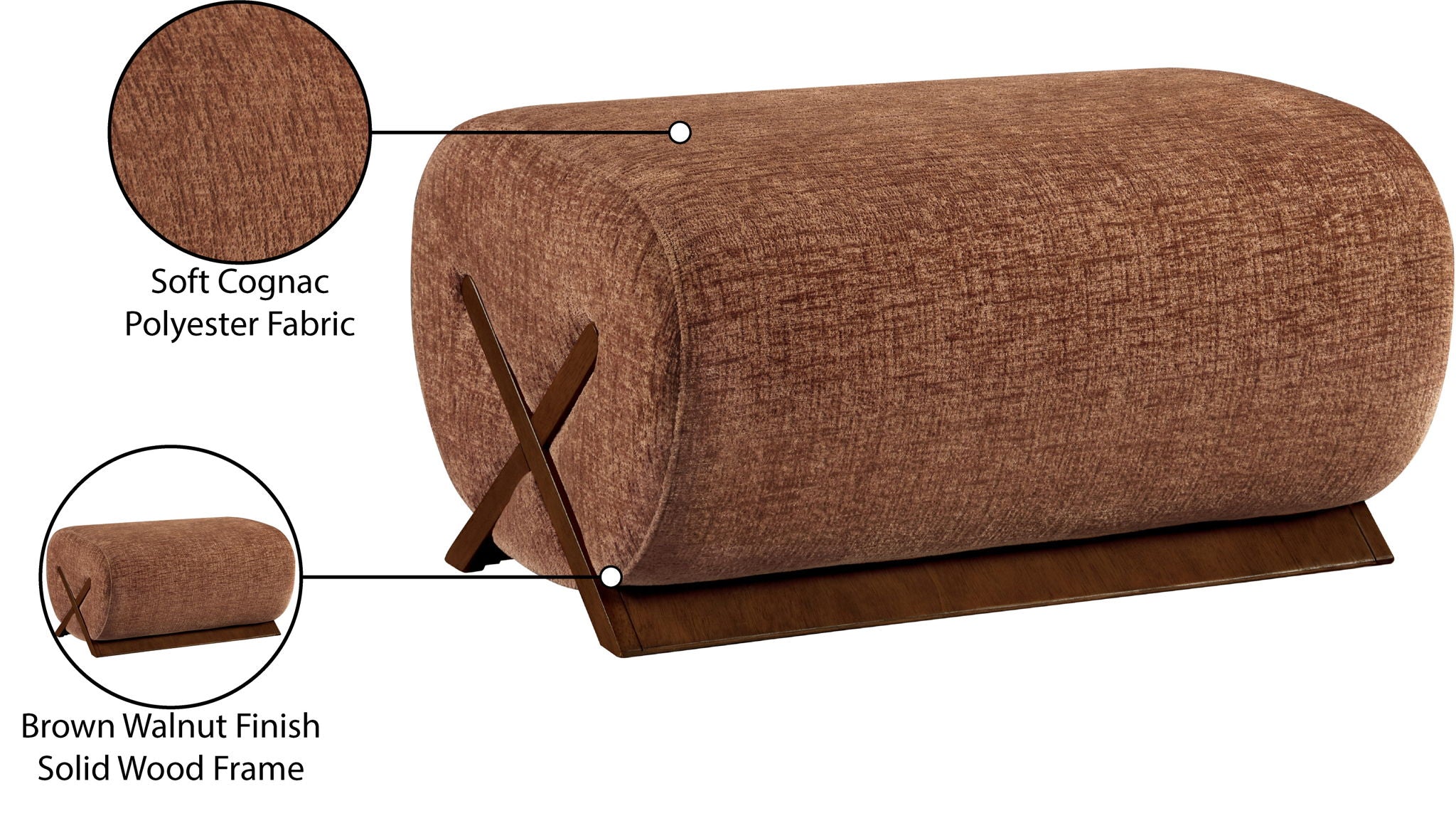 Akira - Fabric Upholstered Ottoman