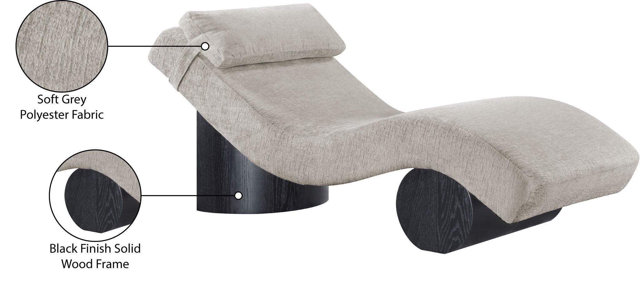 Marcella - Chaise Lounge - Black Base