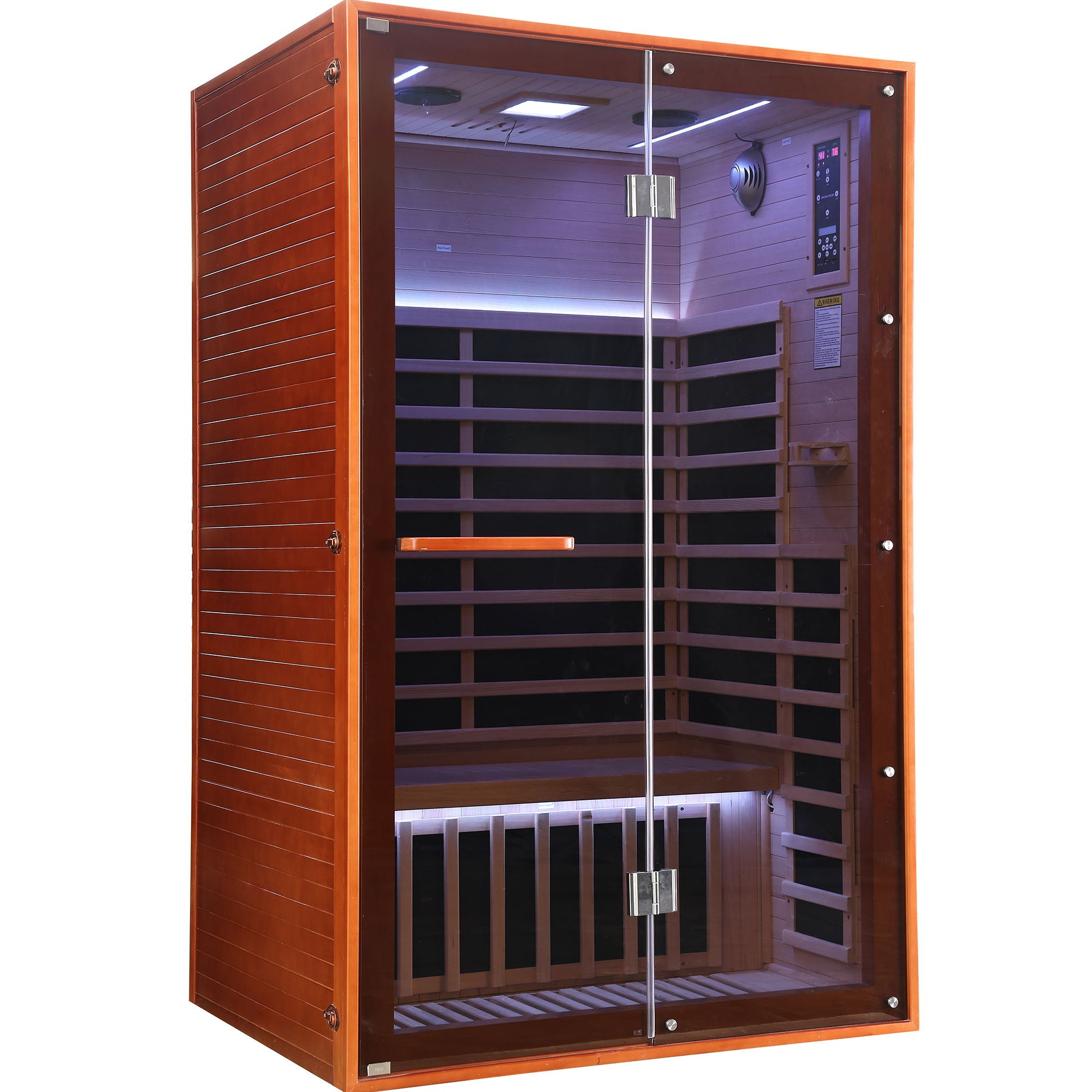 Double Sauna Room With Carbon Heating Plates - American White Oak