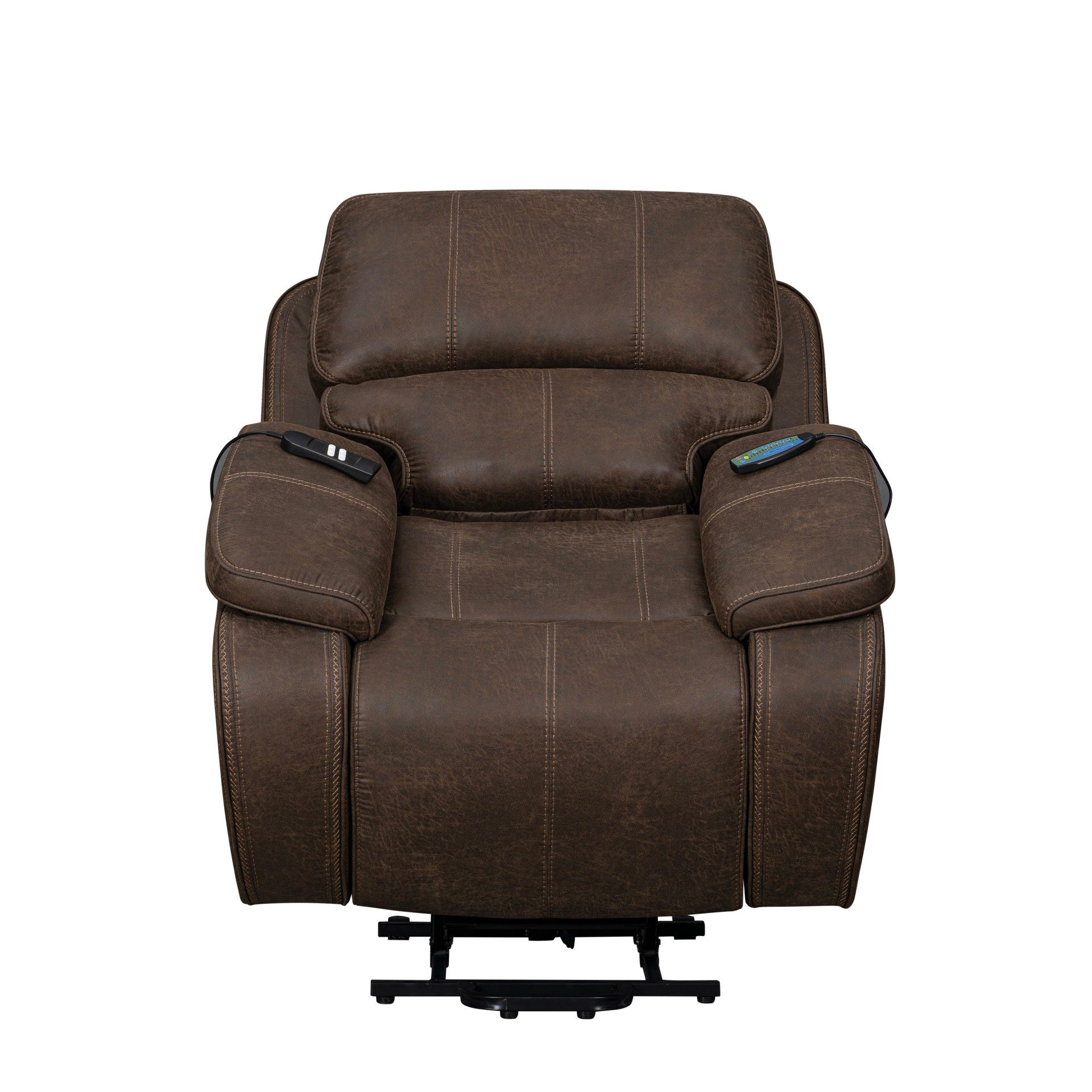 Brookings - Power Lift Recliner With Heat & Massage - Brown