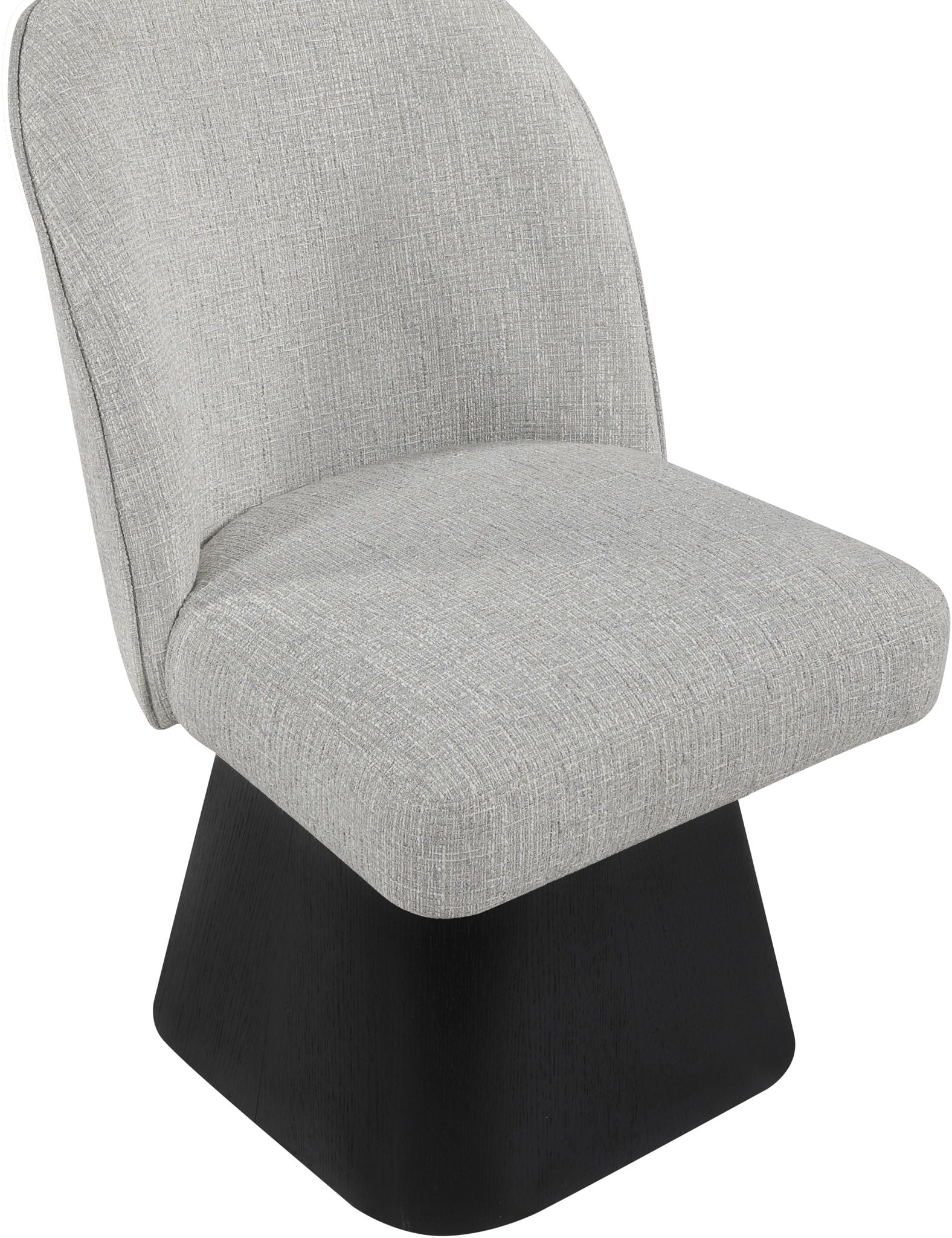 Marlowe - Linen Textured Fabric Upholstered Swivel Dining Side Chair - Stained Black