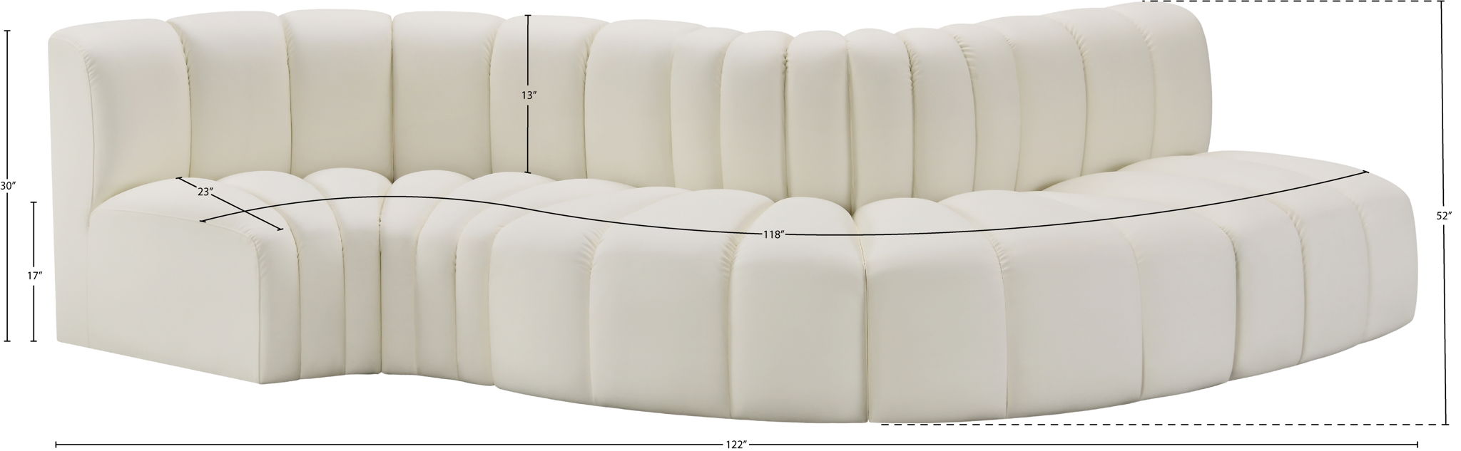 Arc - Faux Leather 5 Piece Modular Sofa