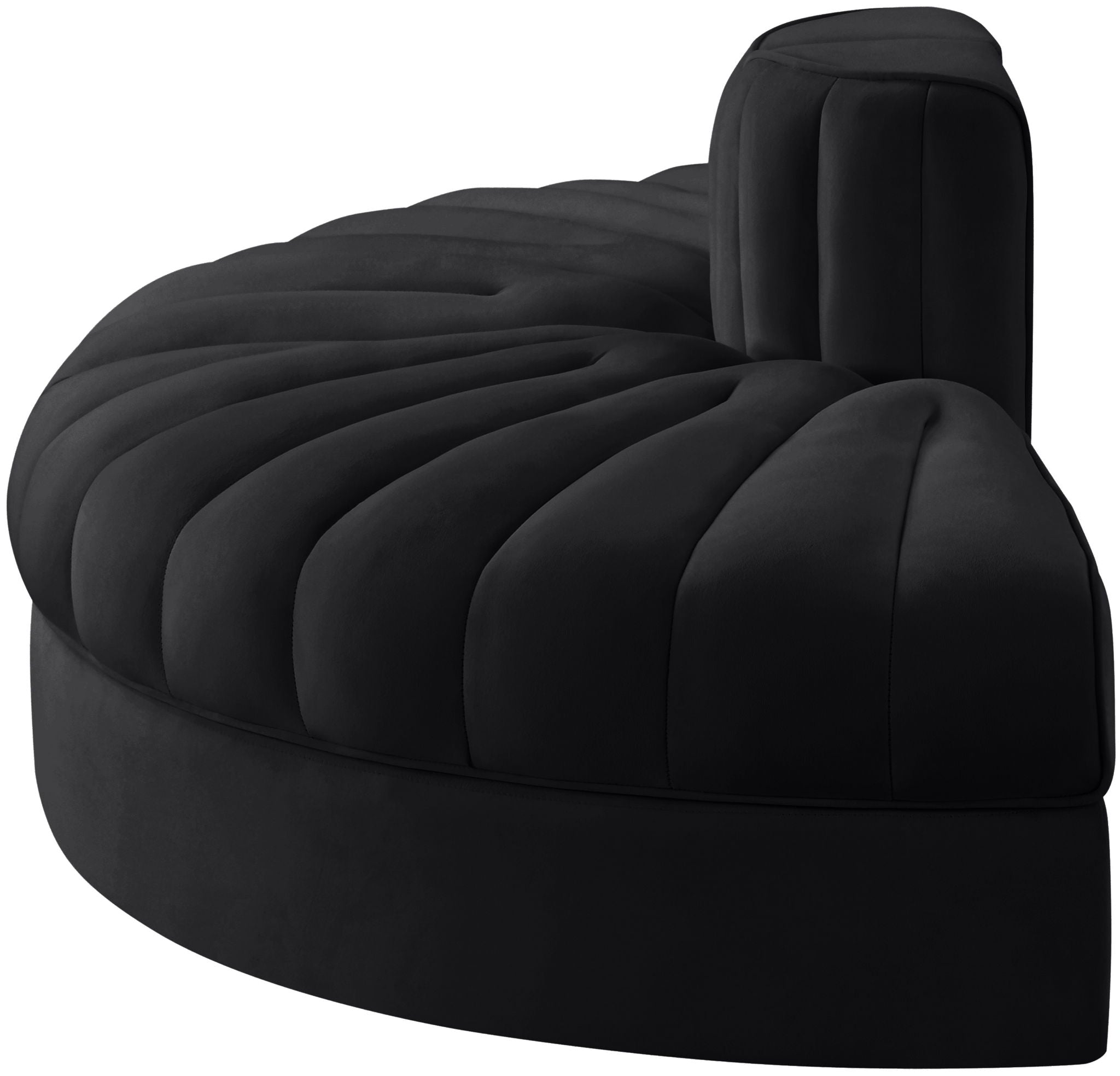 Rummi - Velvet Performance Fabric Upholstered 2 Piece Rounded Modular Loveseat