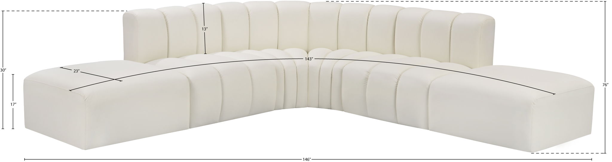 Arc - Faux Leather 6 Piece Corner Modular Sofa