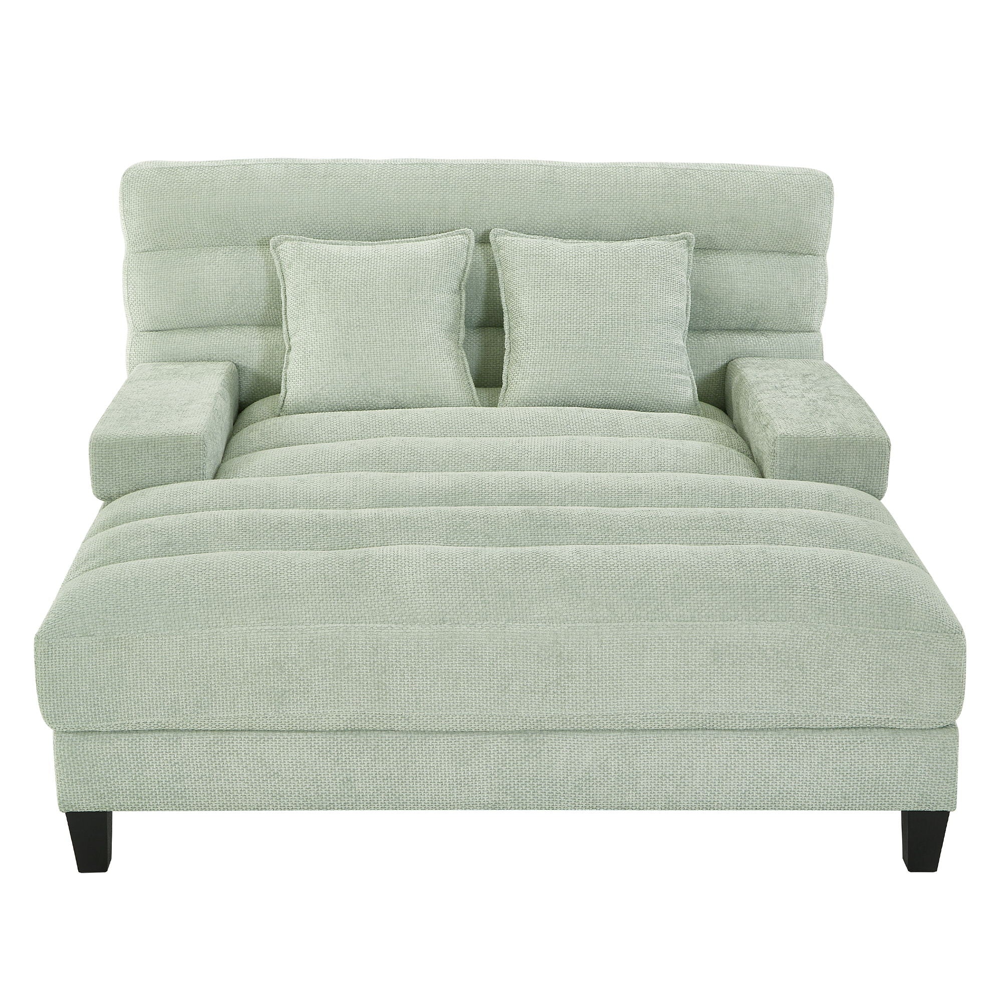 Chaise Bed Lounge Sofa Chair With Adjustable Backrest And LED Light Strip
