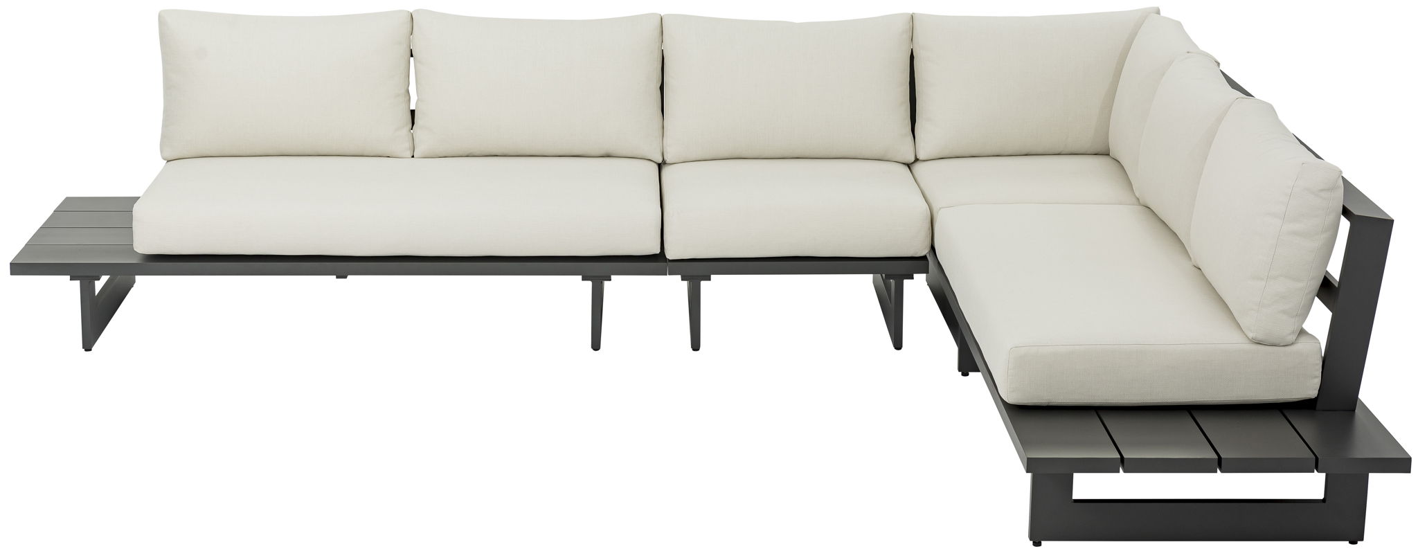 Maldives - 4 Piece Water Resistant Outdoor Patio Modular Sectional With Gray Base
