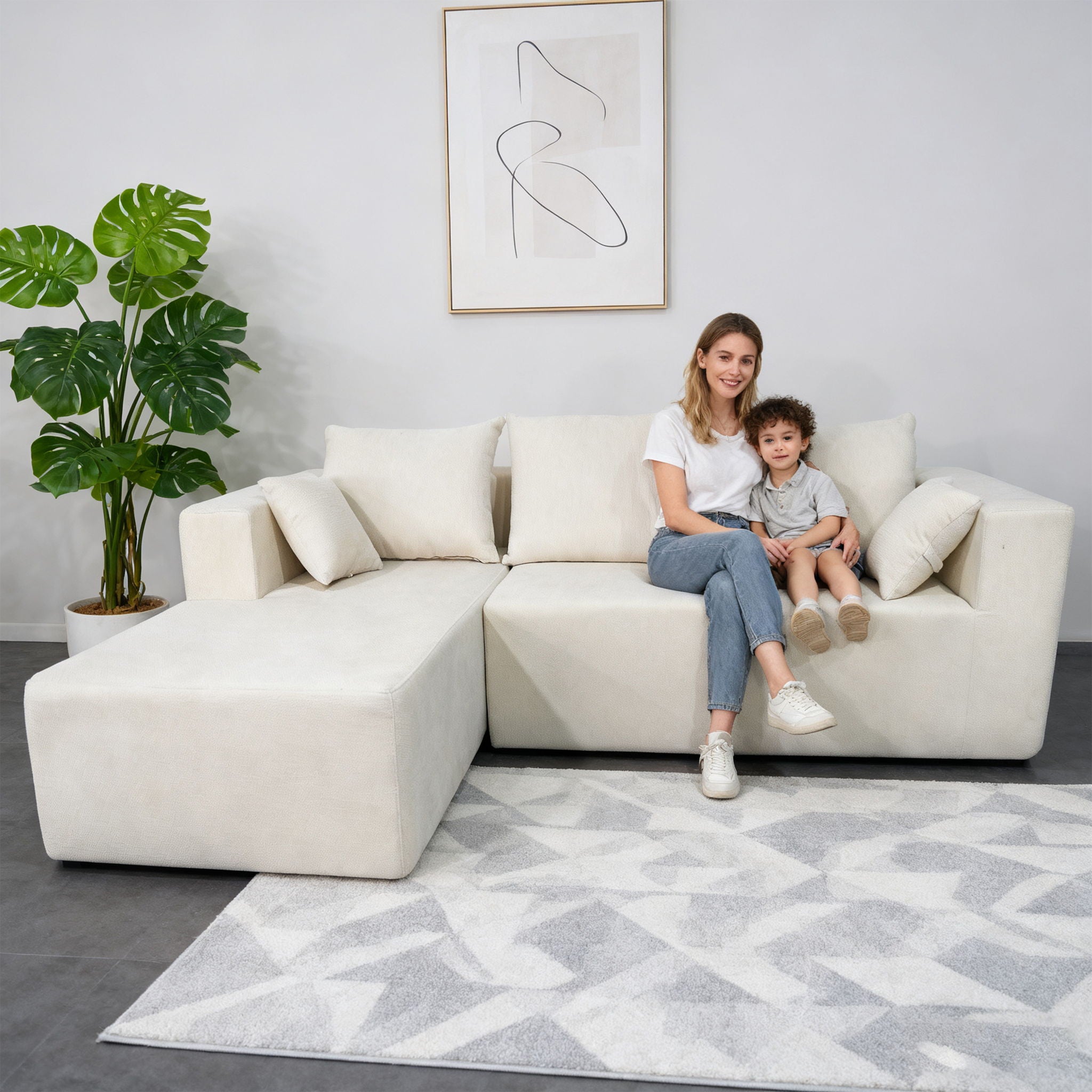 Modular Corner Sofa With Soft Fabric