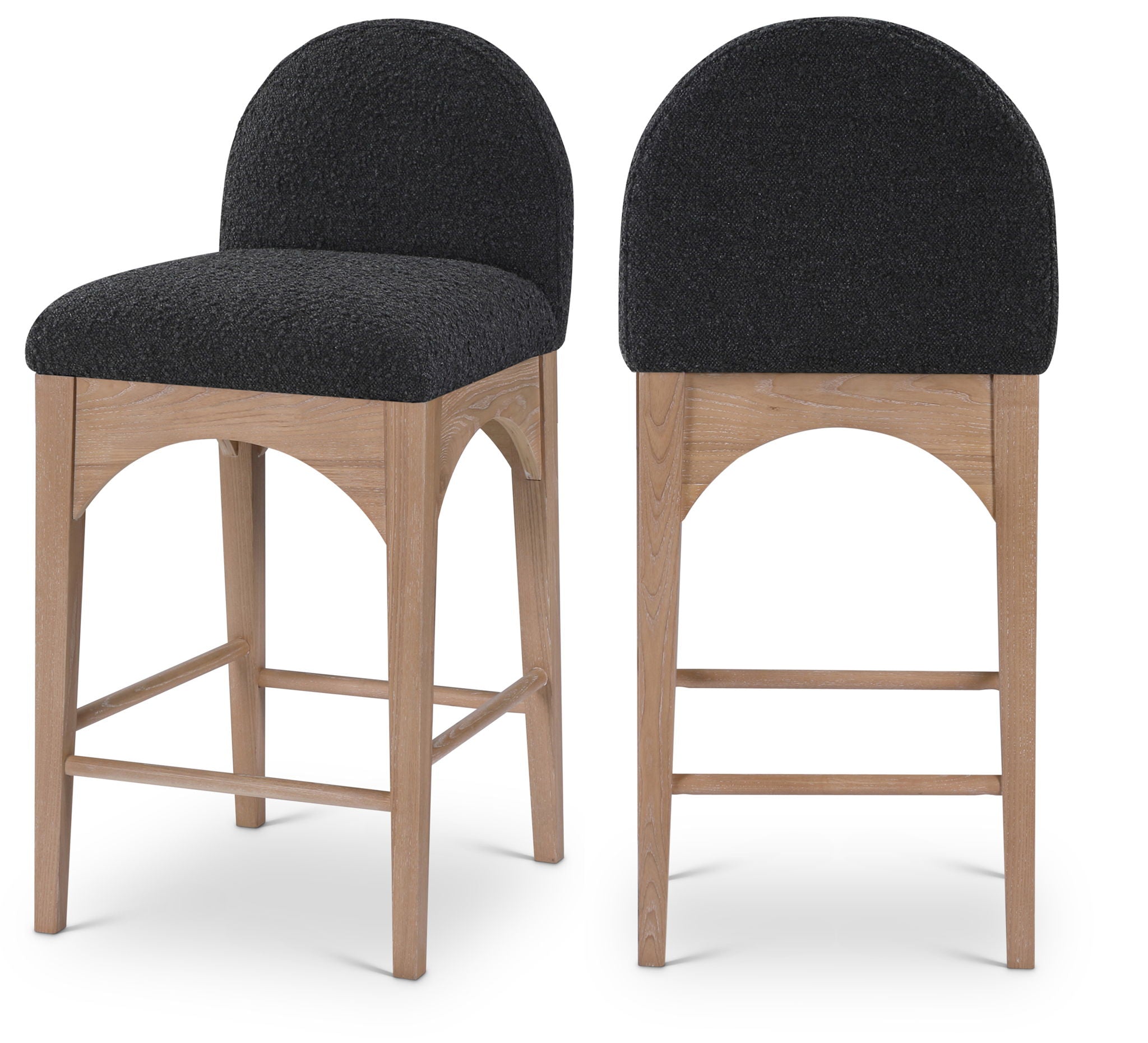 Waldorf - Boucle Stool With Natural Legs
