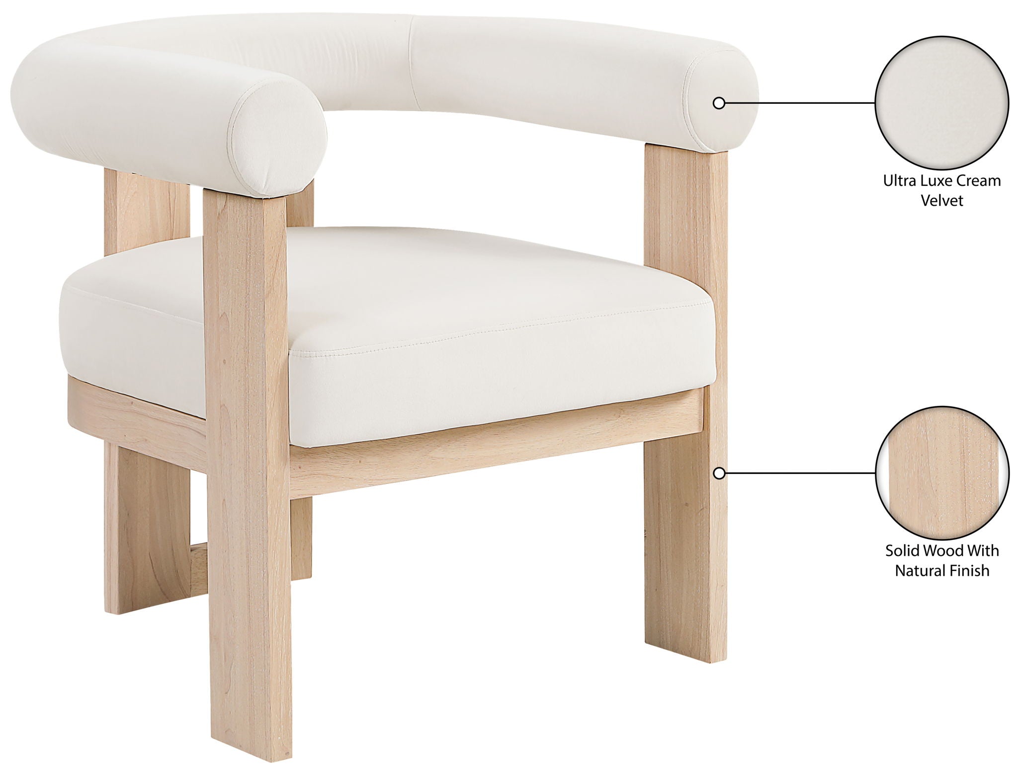 Arienzo - Performance Fabric Upholstered Accent Chair - Natural Base